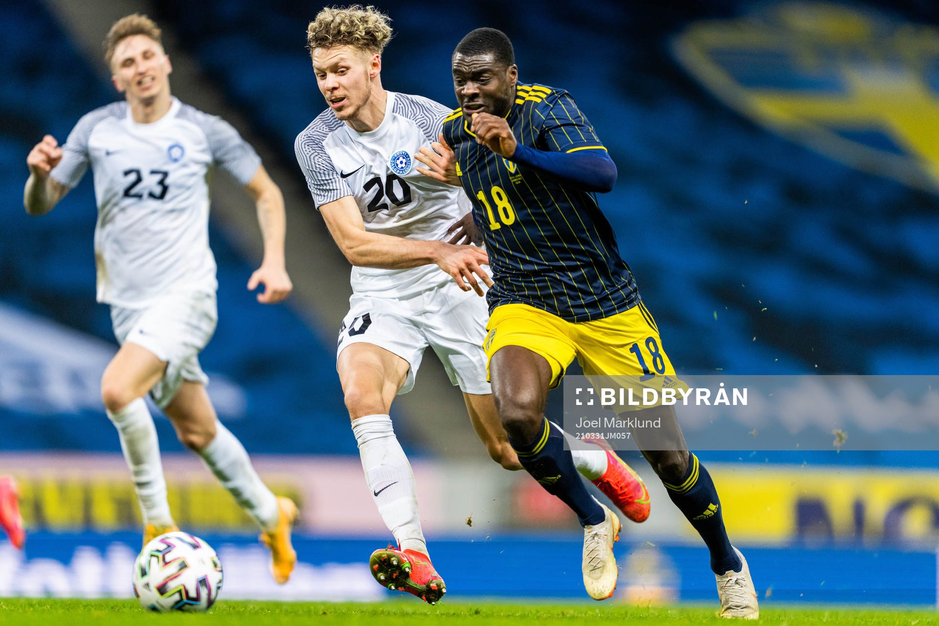 Markus Poom of Estonia and Ken Sema of Sweden