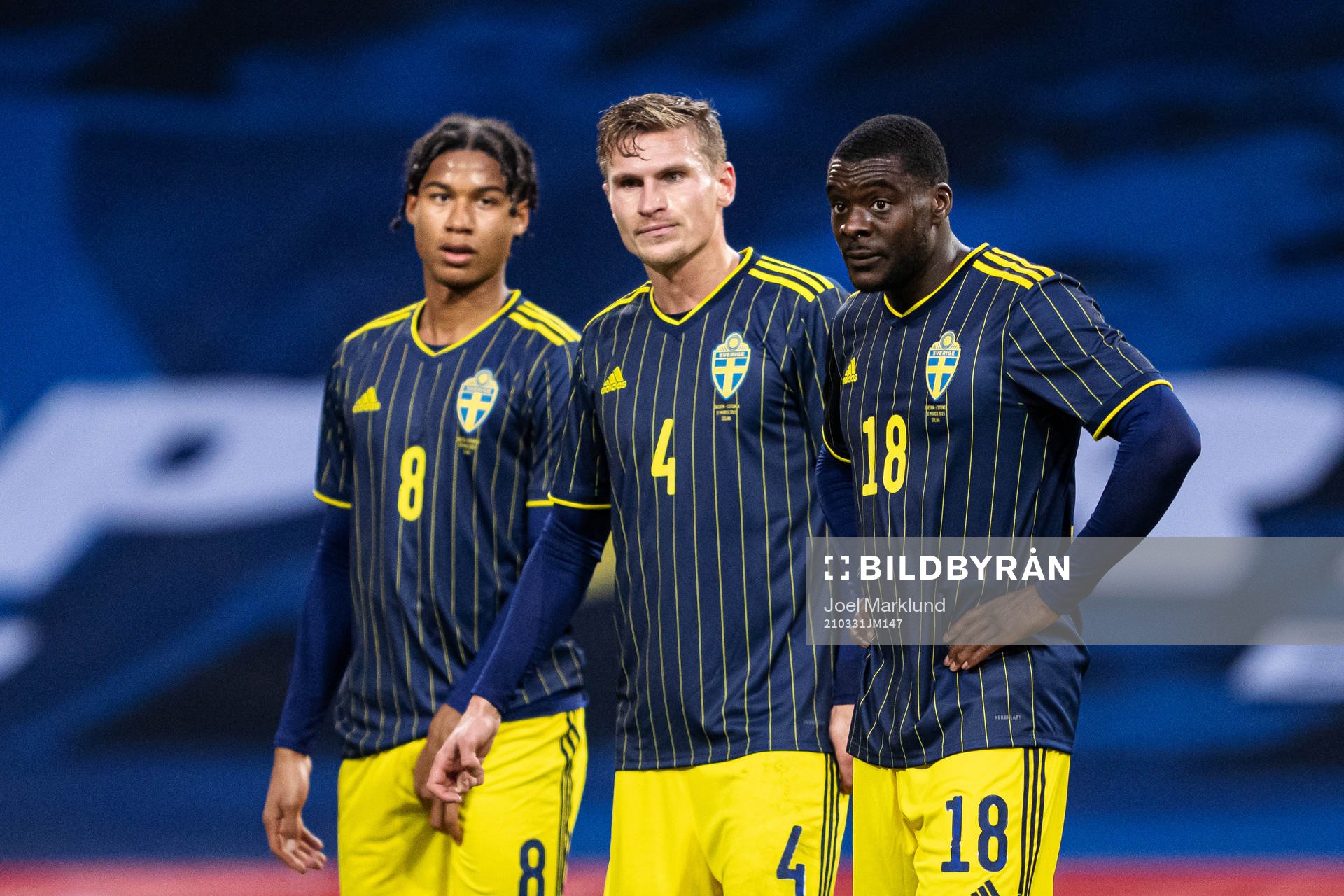 Jens-Lys Cajuste, Carl Starfelt and Ken Sema of Sweden