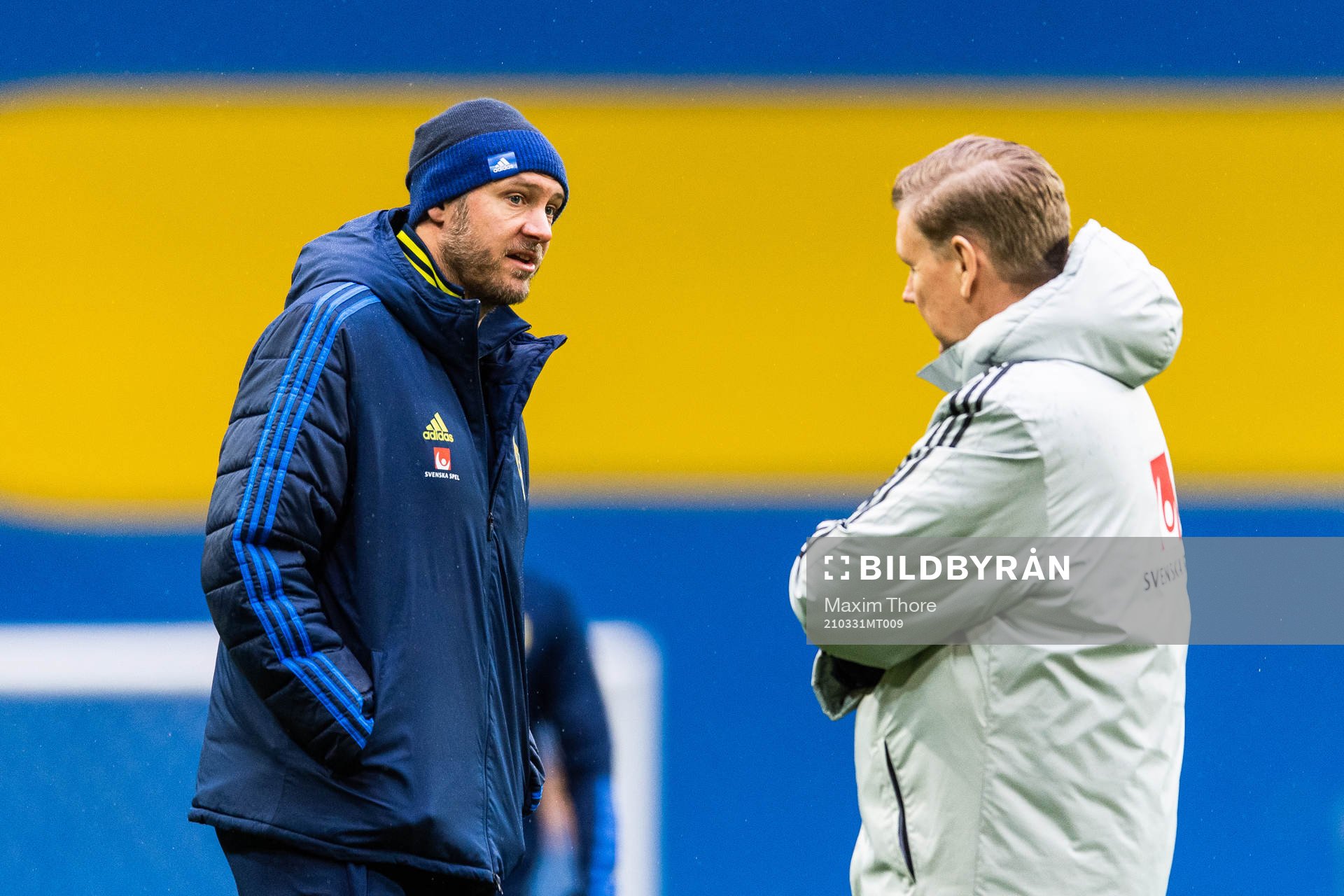 Andreas Granqvist and assistant coach Peter Wettergren of
