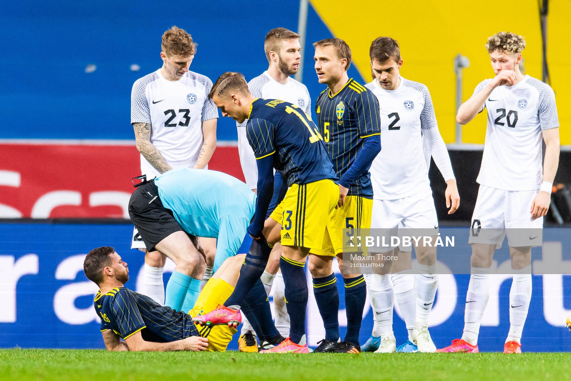 Marcus Berg of Sweden in pain