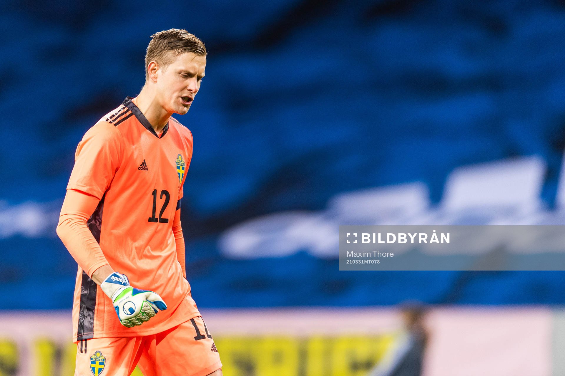 Goalkeeper Karl-Johan Johnsson of Sweden celebrates