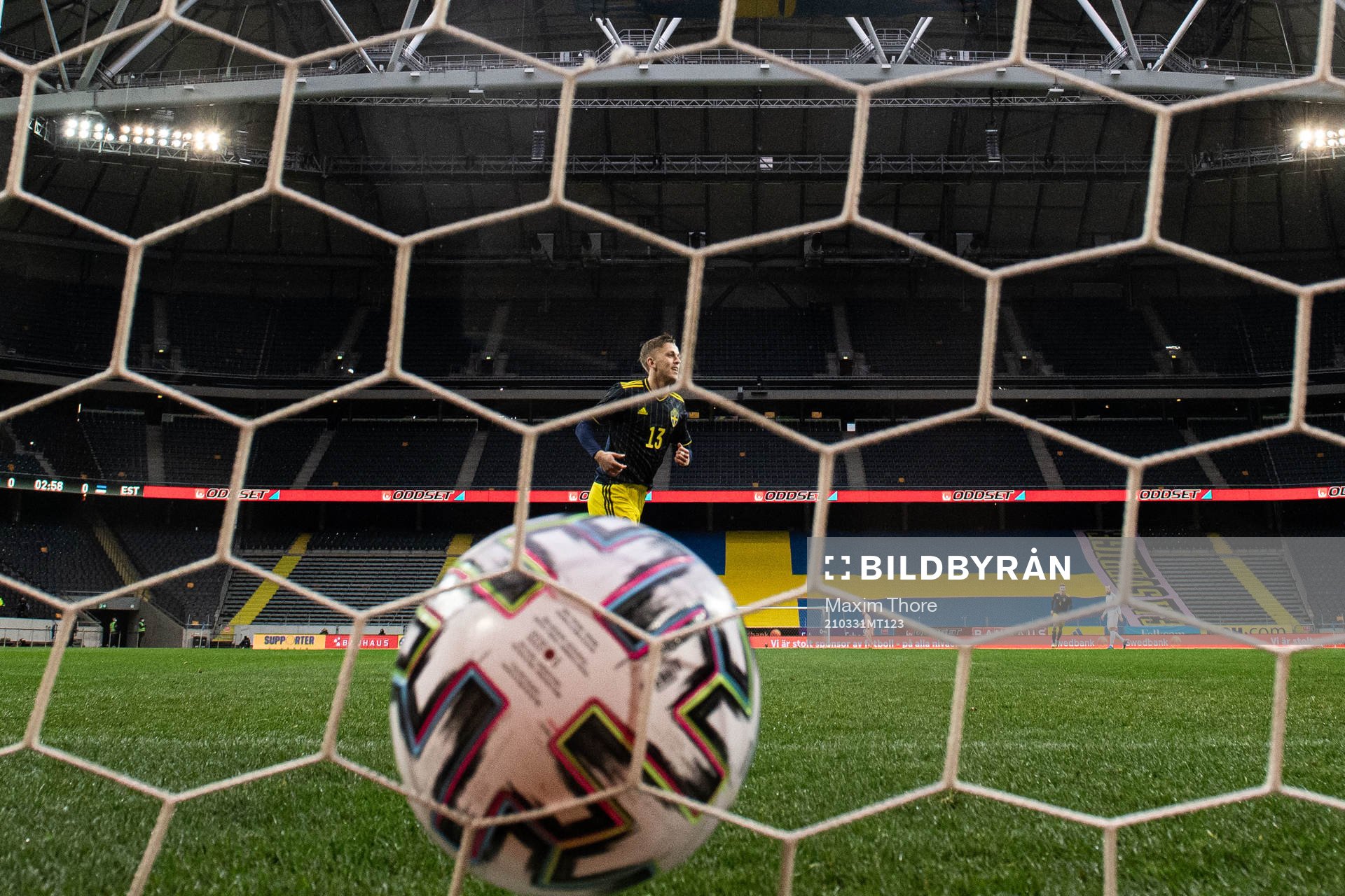 Jesper Karlsson of Sweden celebrate the 1-0 goal by Marcus