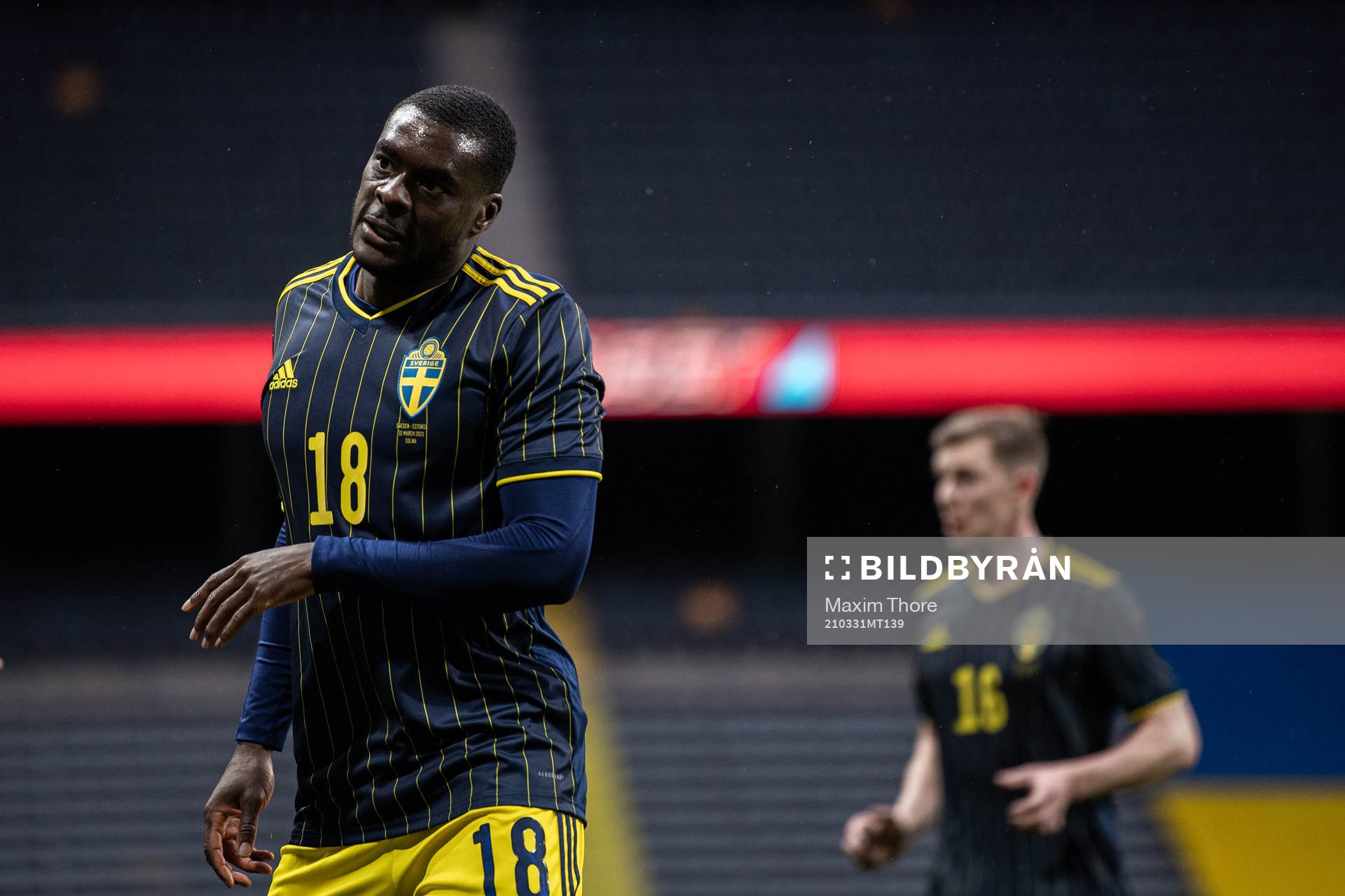 Ken Sema of Sweden during the international friendly football match between Sweden and Estonia on March 31, 2021 in Stockholm. 