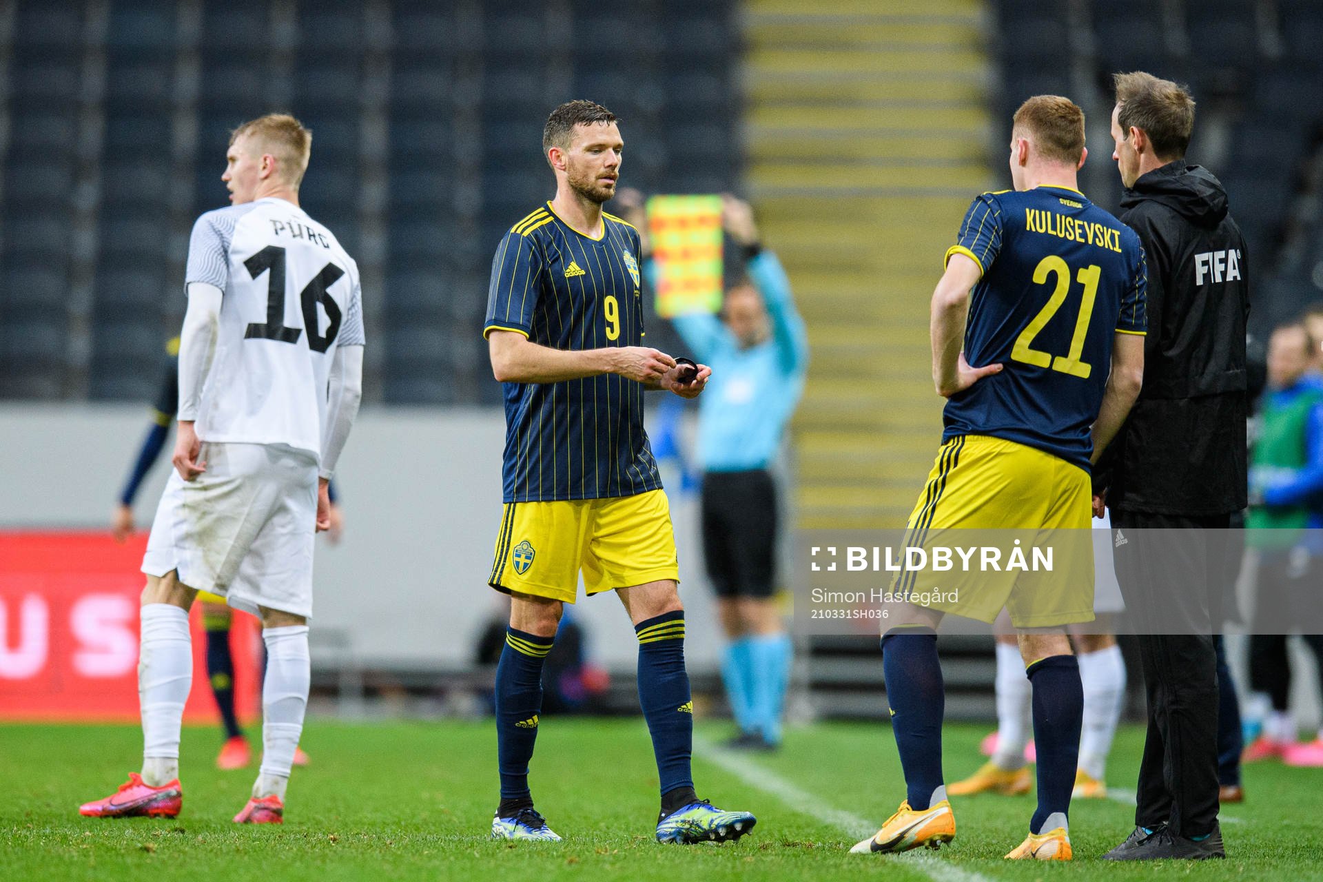 Marcus Berg and Dejan Kulusevski of Sweden