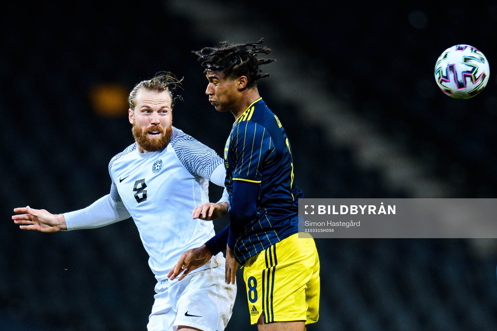Henri Anier of Estonia and Jens-Lys Cajuste of Sweden