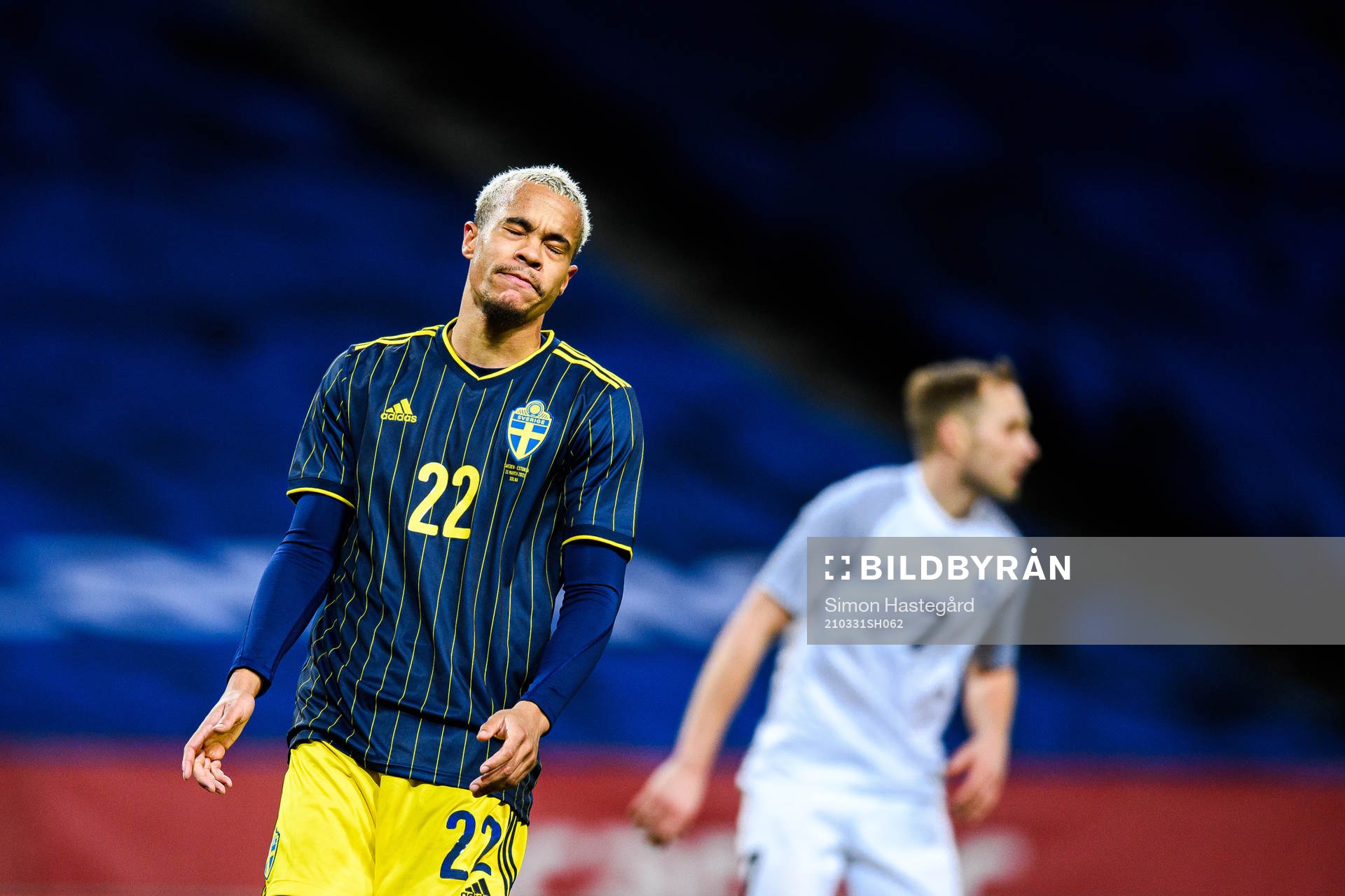 Robin Quaison of Sweden looks dejected