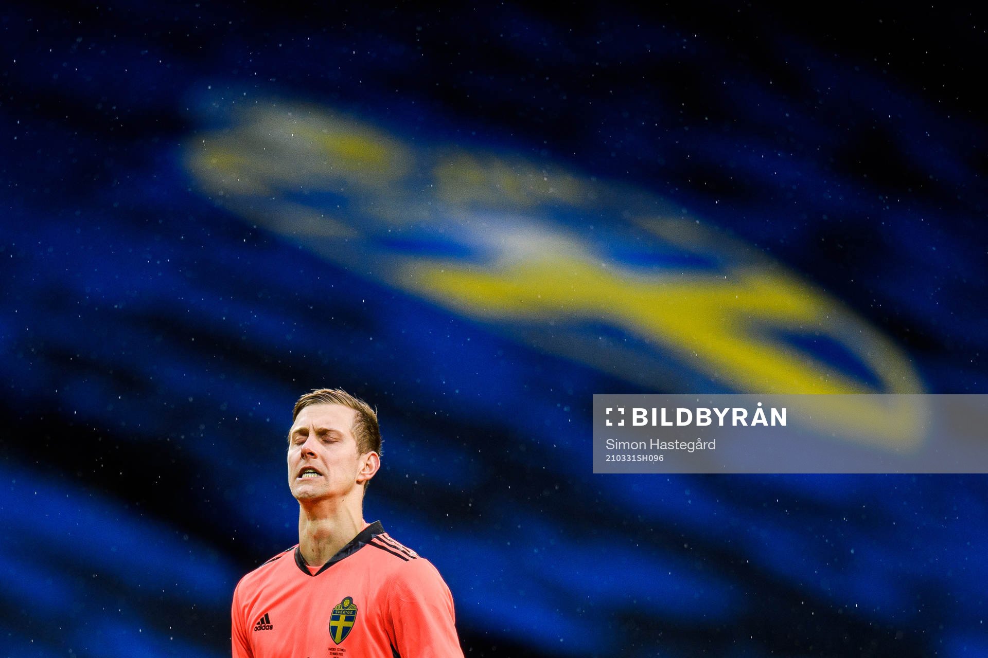 Goalkeeper Karl-Johan Johnsson of Sweden reacts