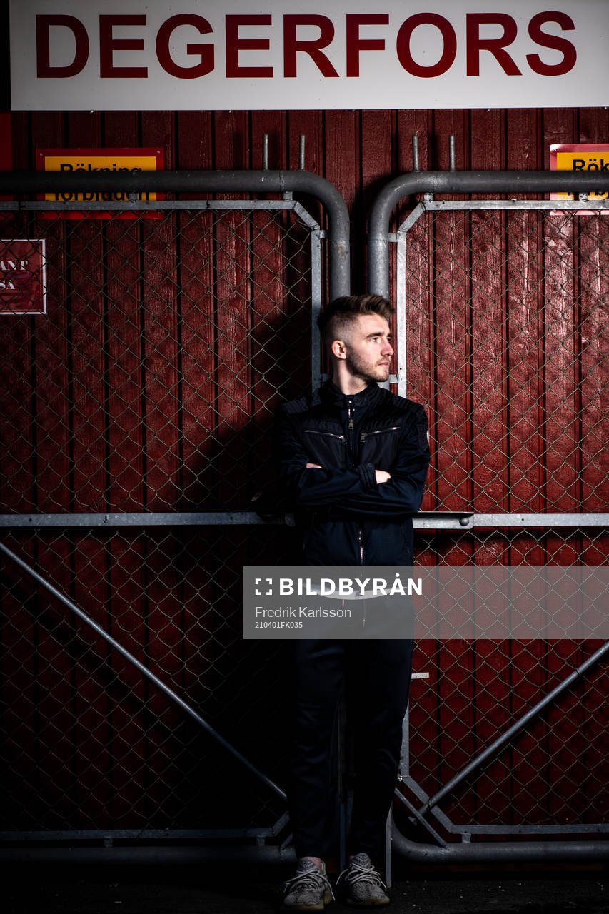 Degerfors IF Anton Kralj under en träning med Degerfors den 1 april 2021 i Degerfors. 