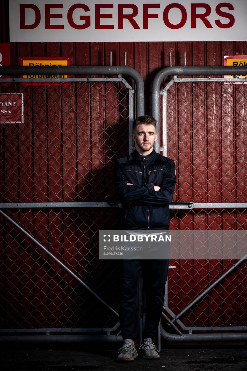 Degerfors IF Anton Kralj under en träning med Degerfors den 1 april 2021 i Degerfors. 