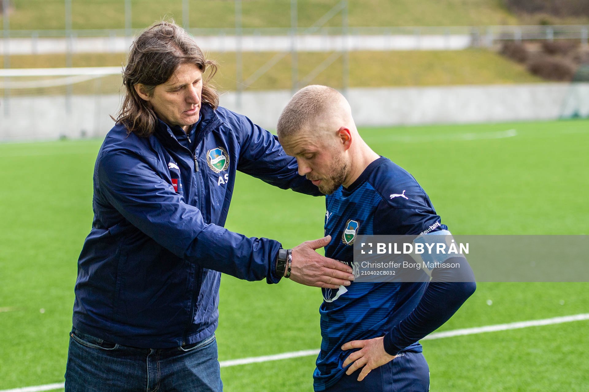 Österlens tränare Agim Sopi och Adam Barchan