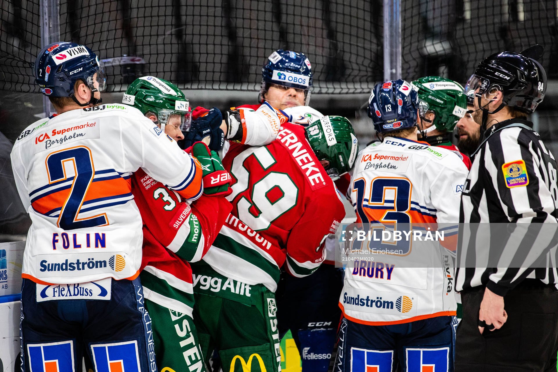 Växjös spelare och Frölundas Nicklas Lasu och Simon