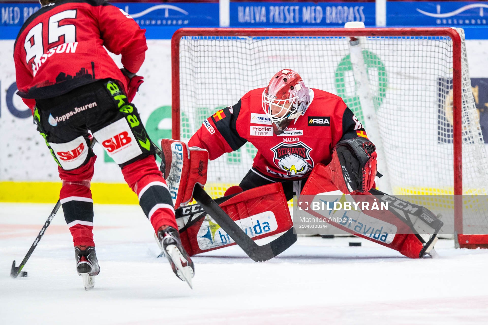 Malmö Redhawks målvakt Louis Ingvordsen