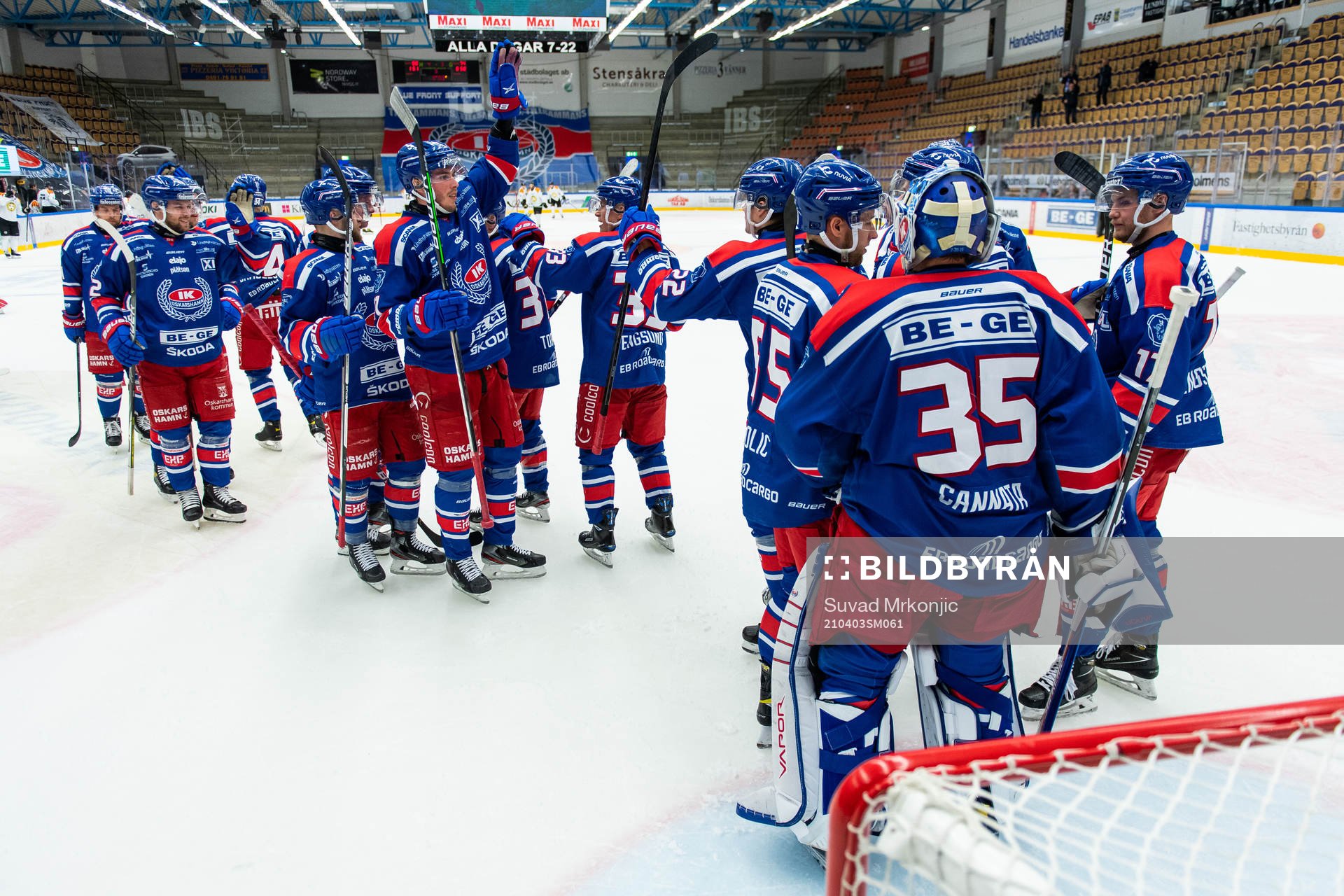 Oskarshamns spelare jublar