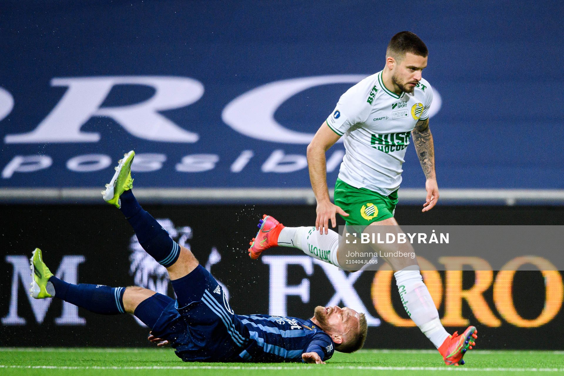 Djurgårdens Nicklas Bärkroth och Hammarbys Vladimir Rodic