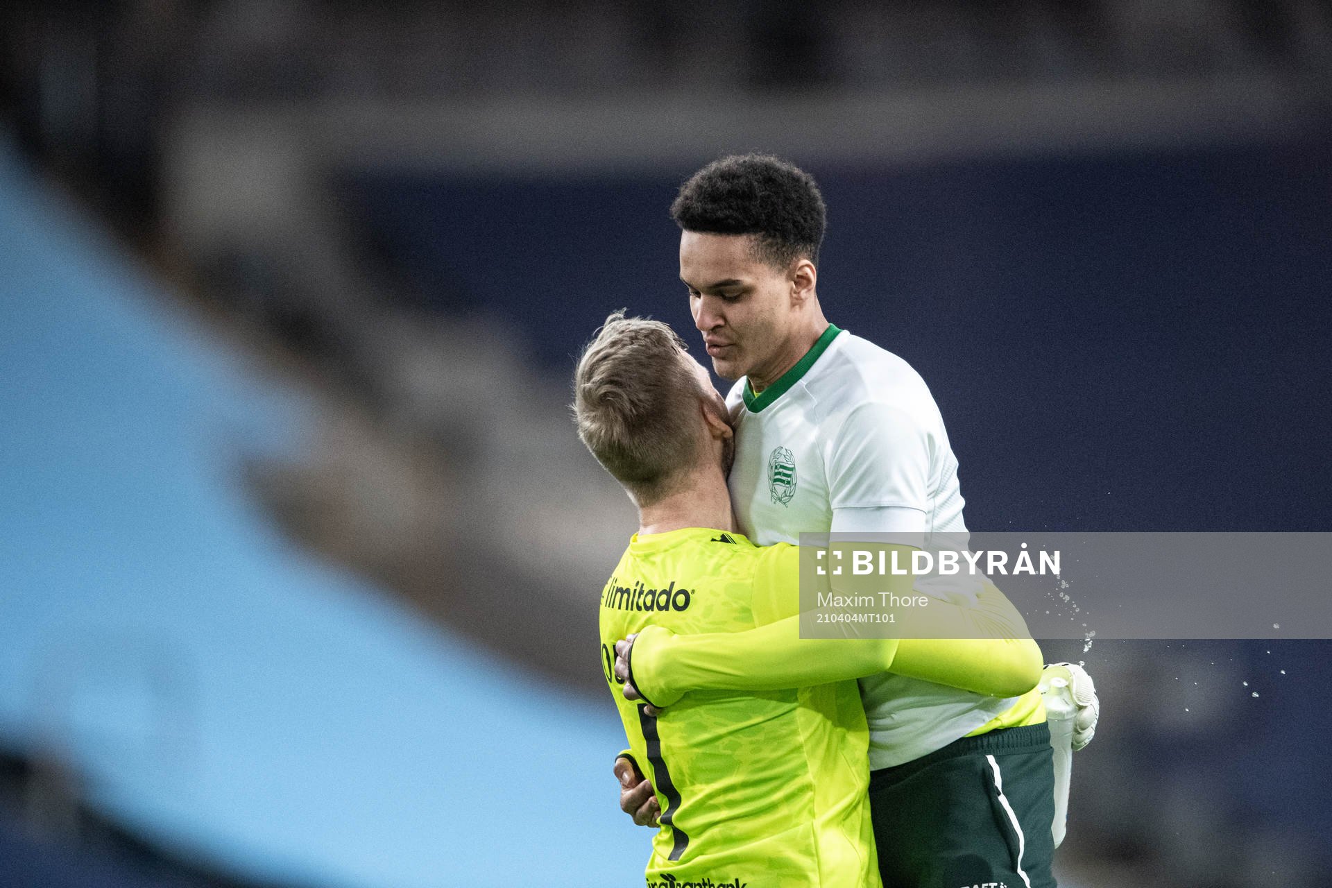 Hammarbys målvakt David Ousted och målvakt Oliver Dovin