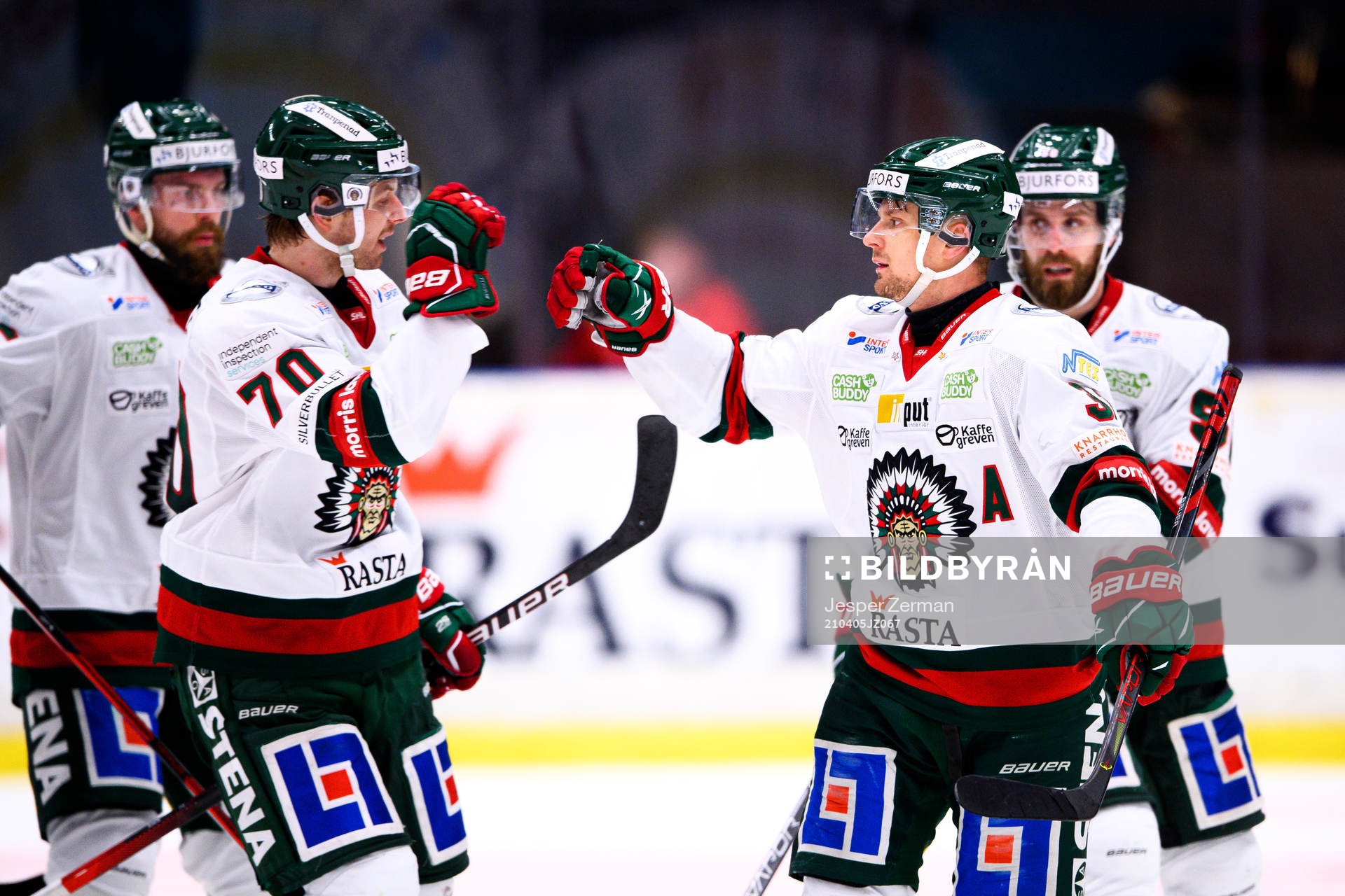 Frölundas Christoffer Ehn och Nicklas Lasu jublar