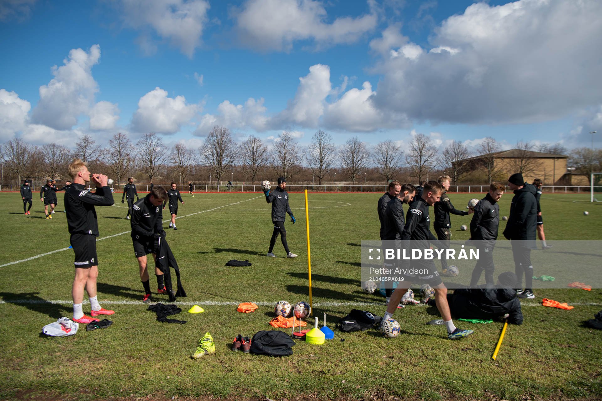 Landskronas spelare under en fotbollsträning den 5 april 2021 i Landskrona. 