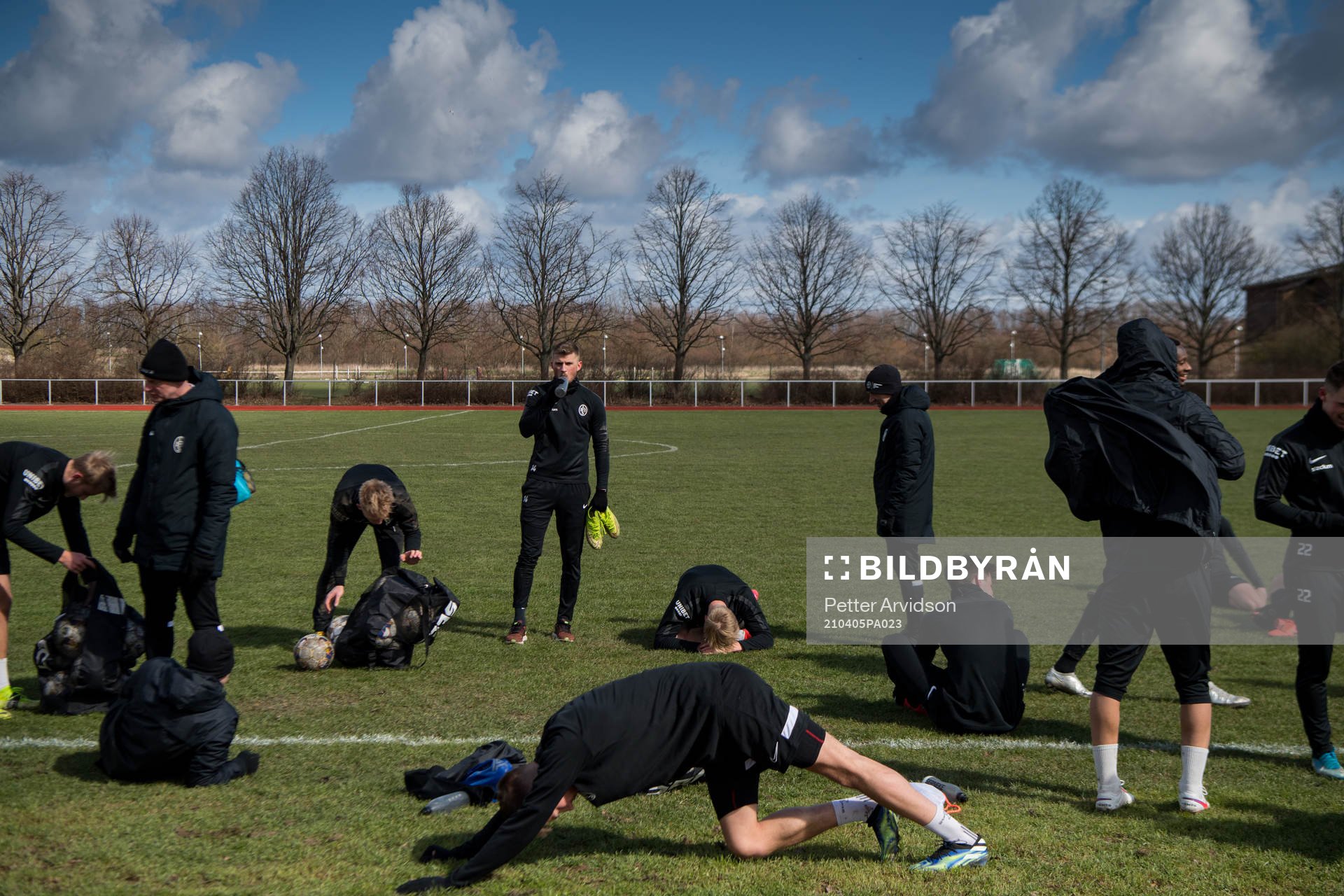 Landskronas spelare under en fotbollsträning den 5 april 2021 i Landskrona. 