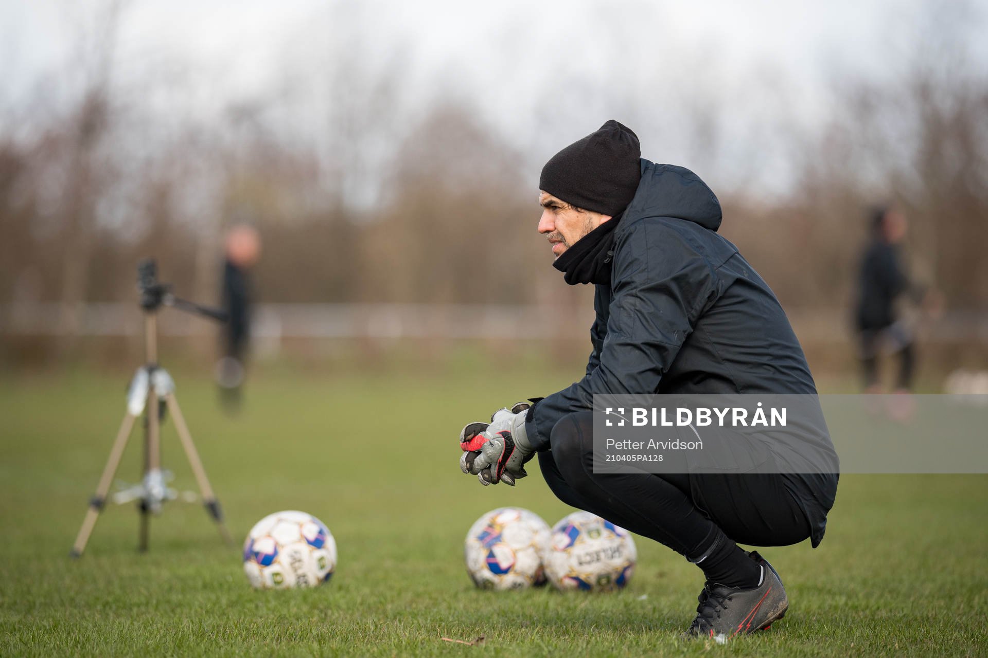 Målvaktstränare Ignacio Sanchez Casas under en fotbollsträning med Landskrona den 5 april 2021 i Landskrona. 