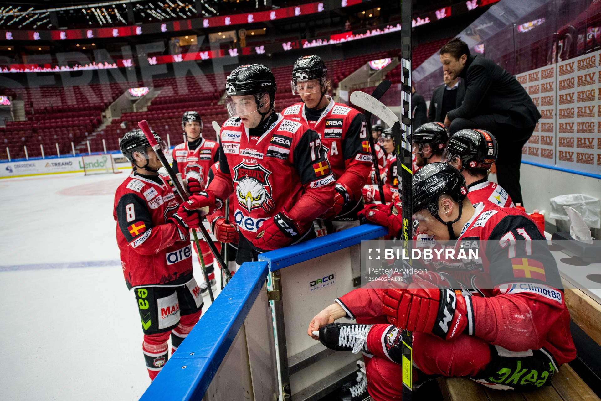 Malmö Redhawks Pathrik Westerholm, Emil Sylvegård och