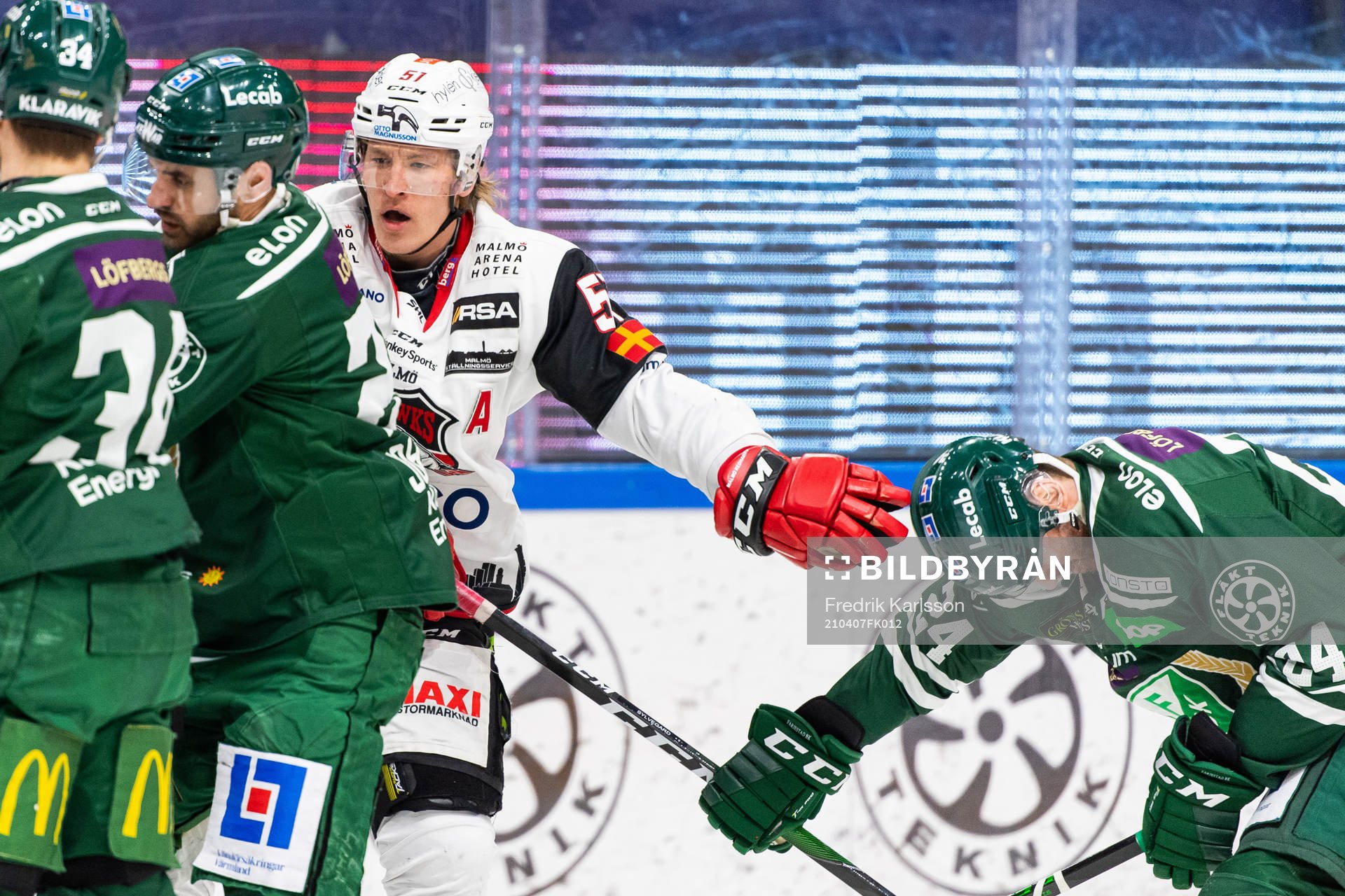 Malmö Redhawks Emil Sylvegård och Färjestads Jonathon