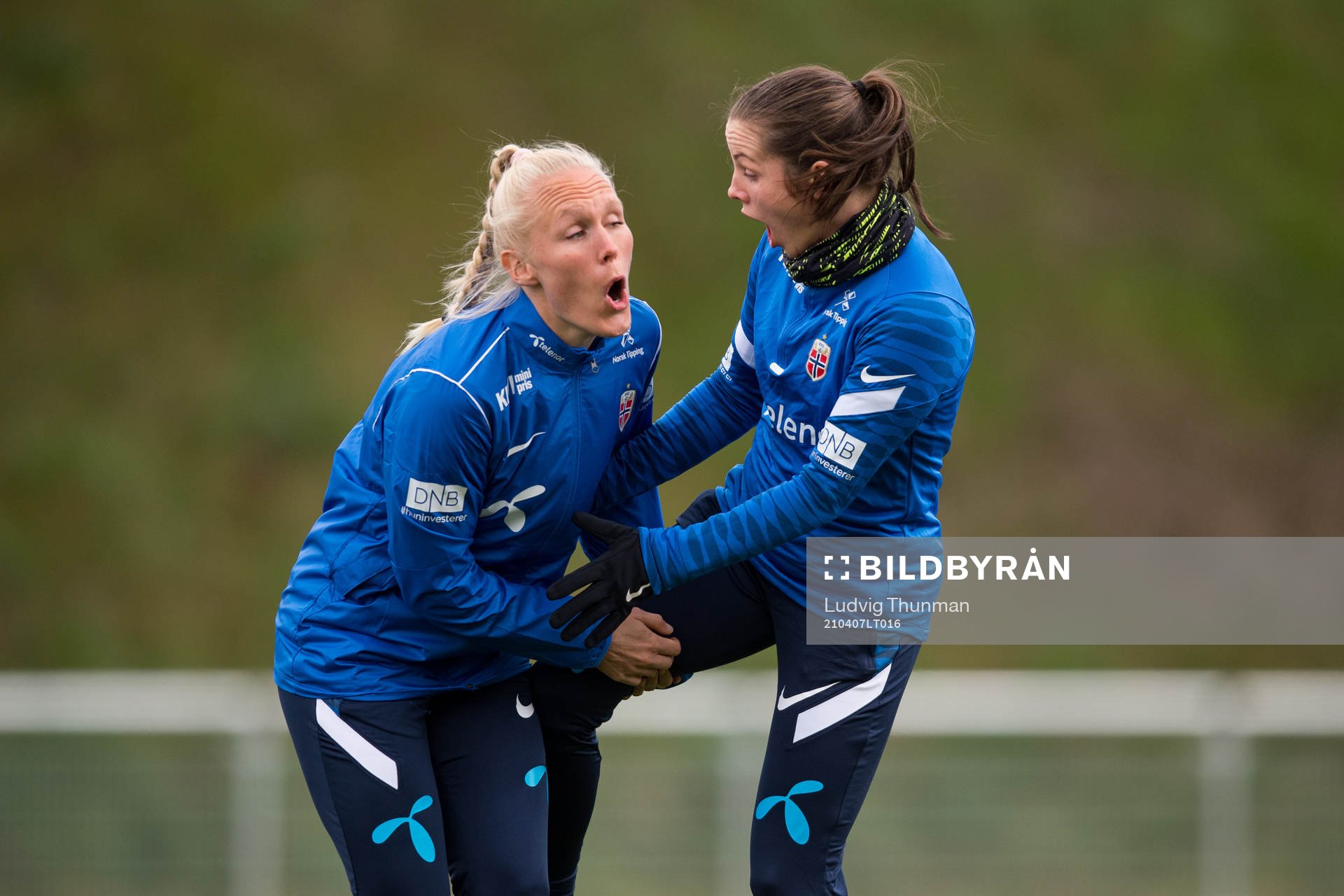 Maria Thorisdottir and Tuva Hansen of the Norwegian