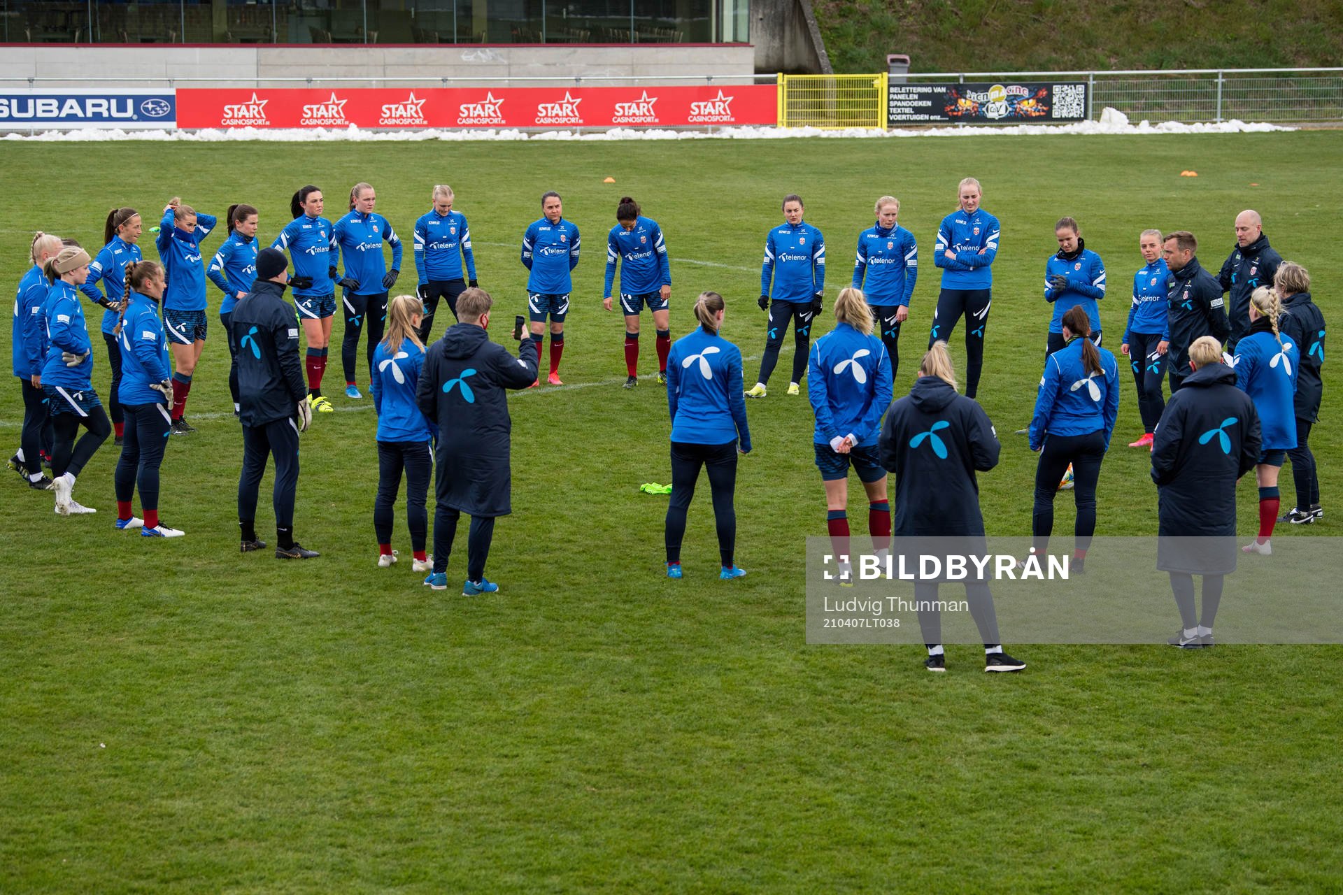 Coach Martin Sjögren of the Norwegian national football