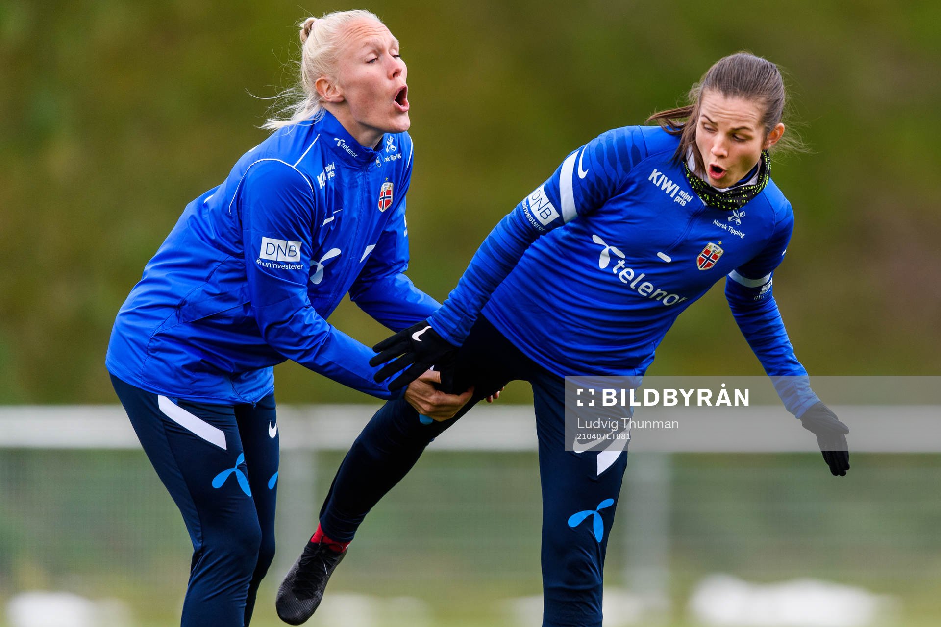 Maria Thorisdottir and Tuva Hansen of the Norwegian