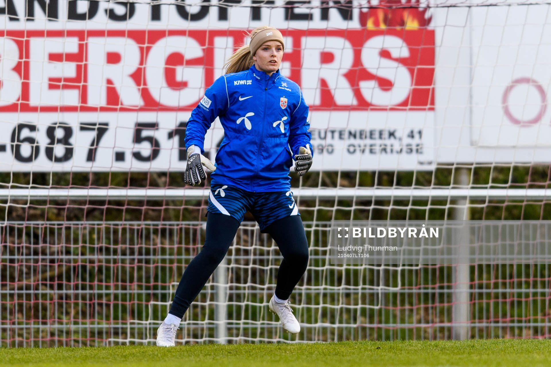 Goalkeeper Guro Pettersen of the Norwegian national