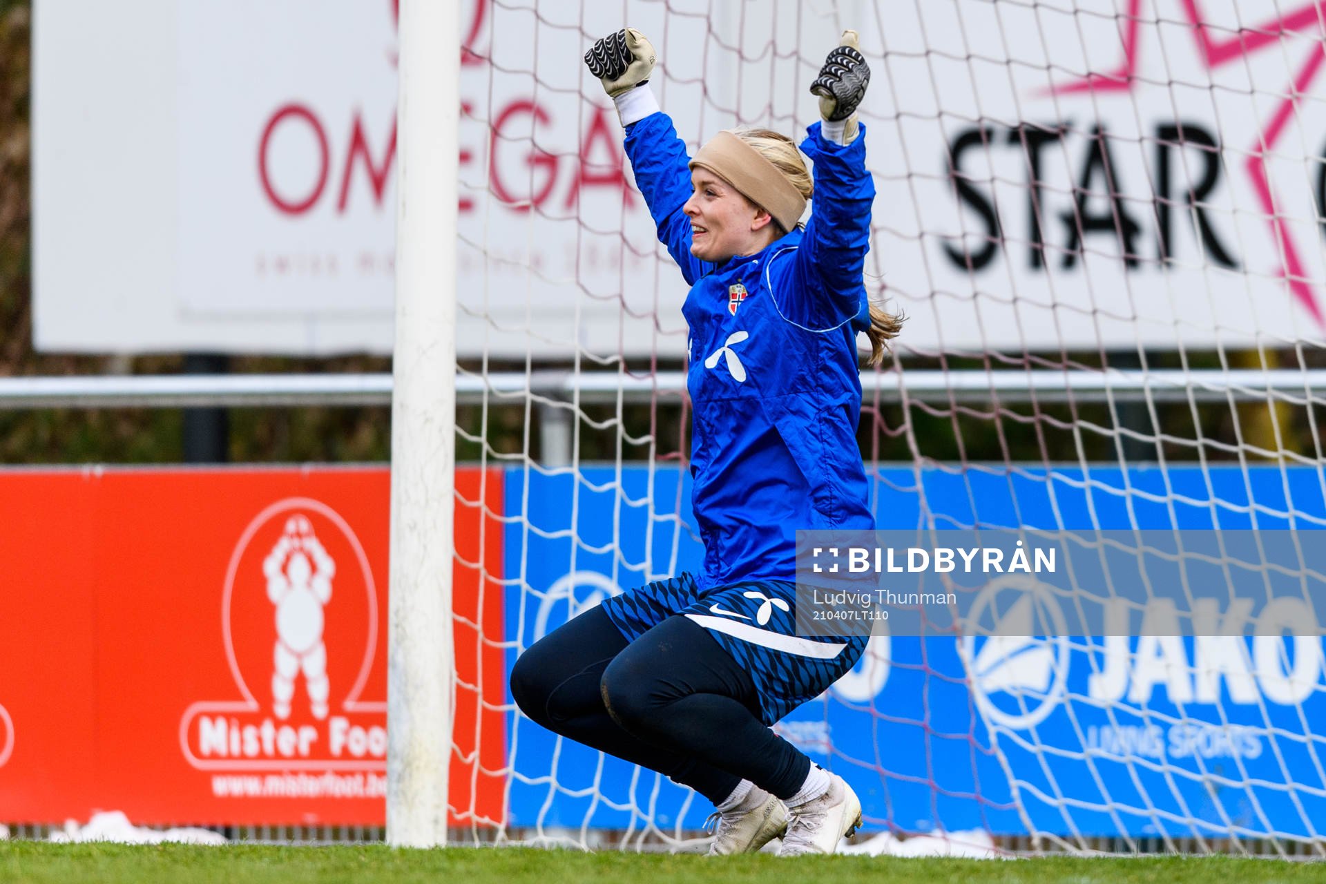 Goalkeeper Guro Pettersen of the Norwegian national