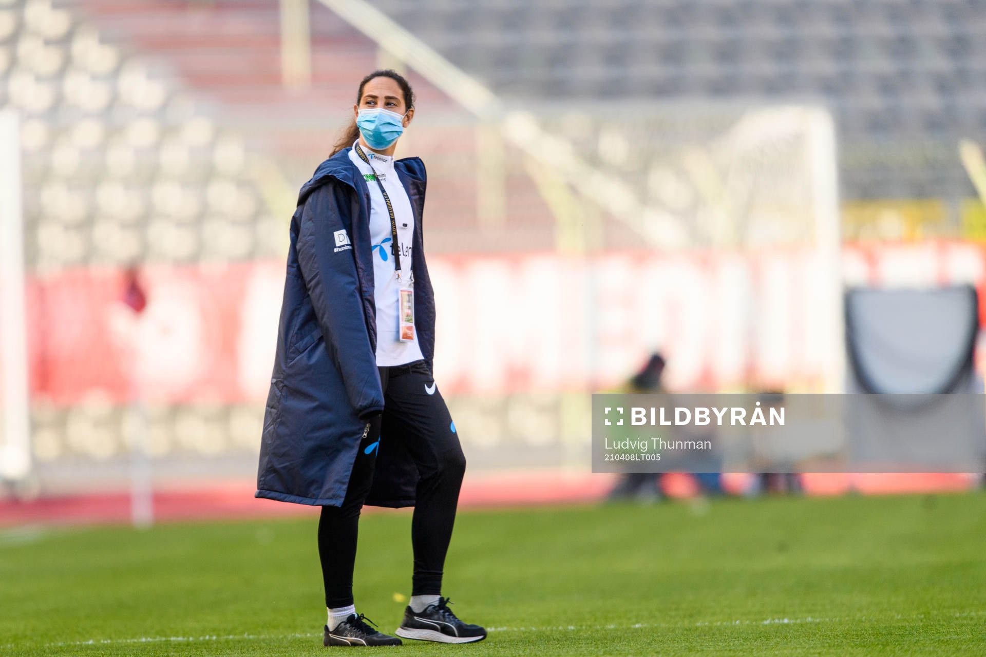 Ingrid Moe Wold of Norway walk the pitch