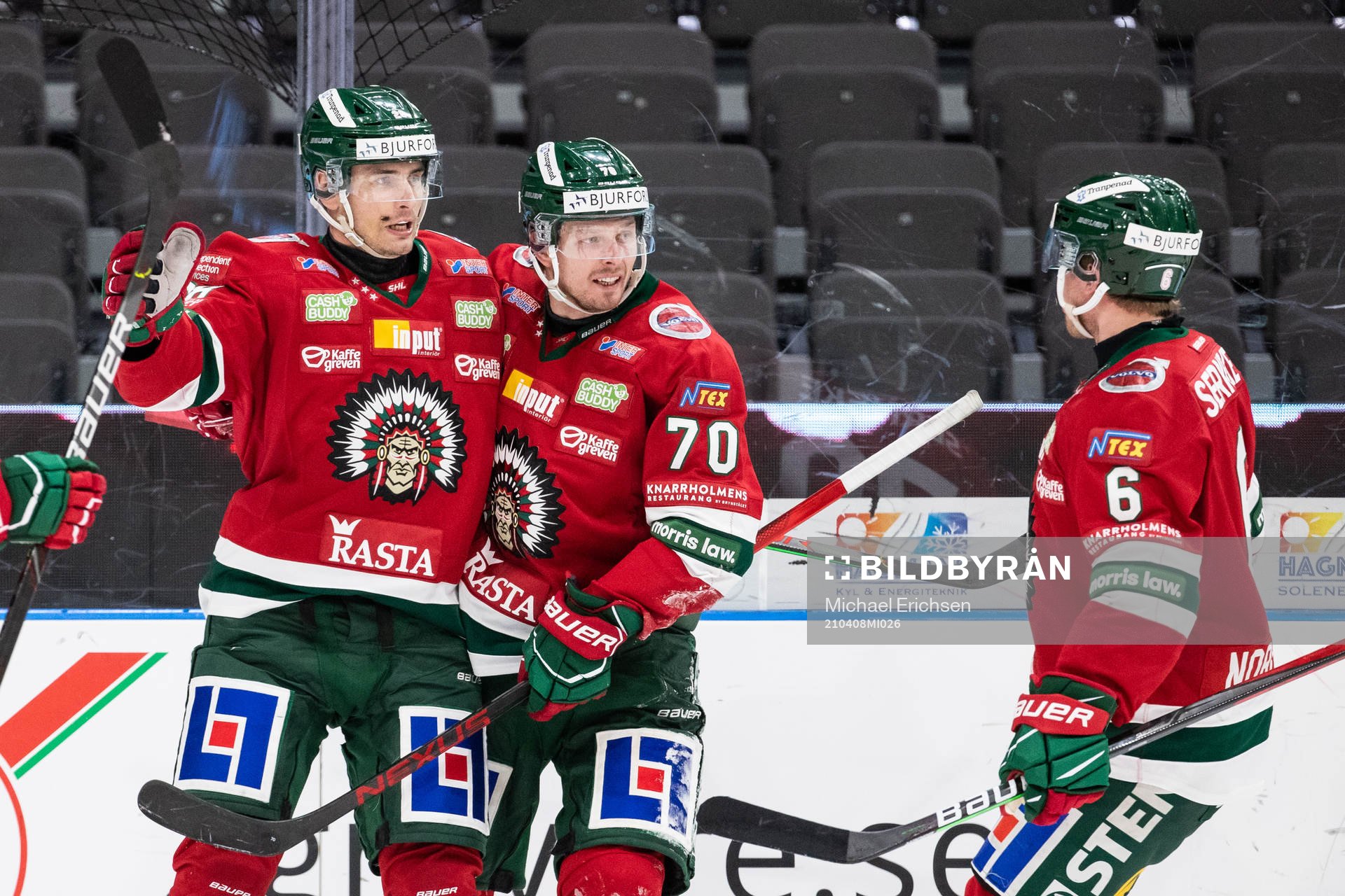 Frölundas Johan Sundström och Christoffer Ehn jublar