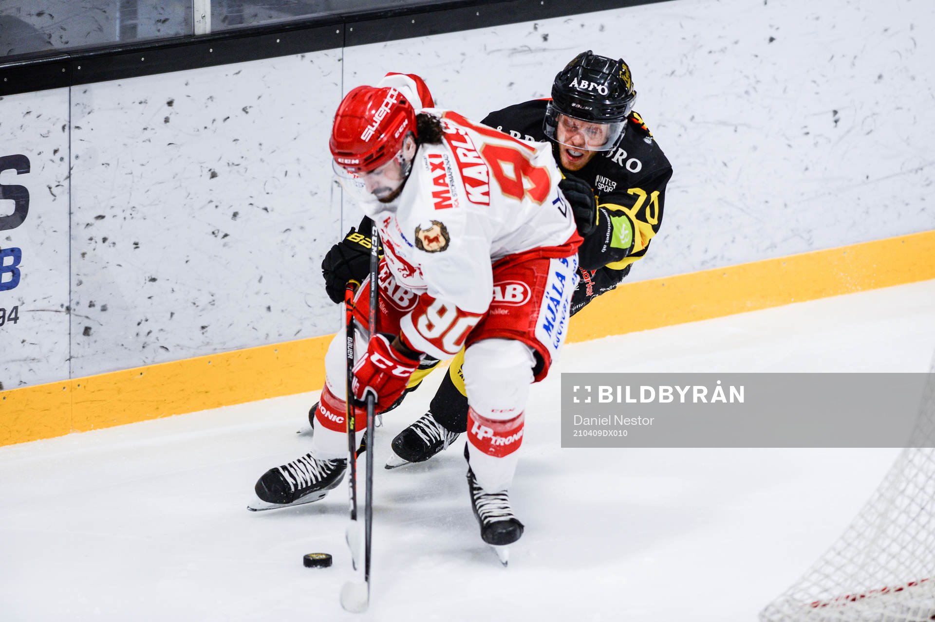 Trojas Kevin Karlsson och Vimmerbys Pierre Gustavsson