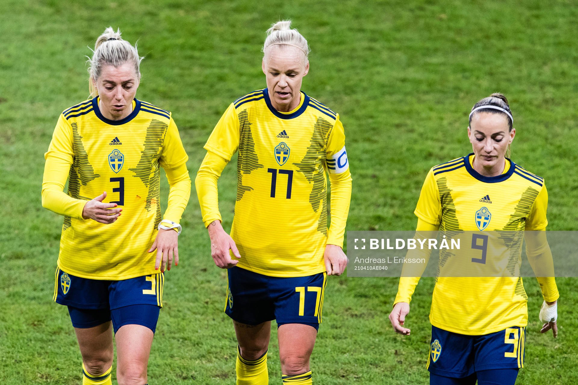 Linda Sembrant, Caroline Seger and Kosovare Asllani of
