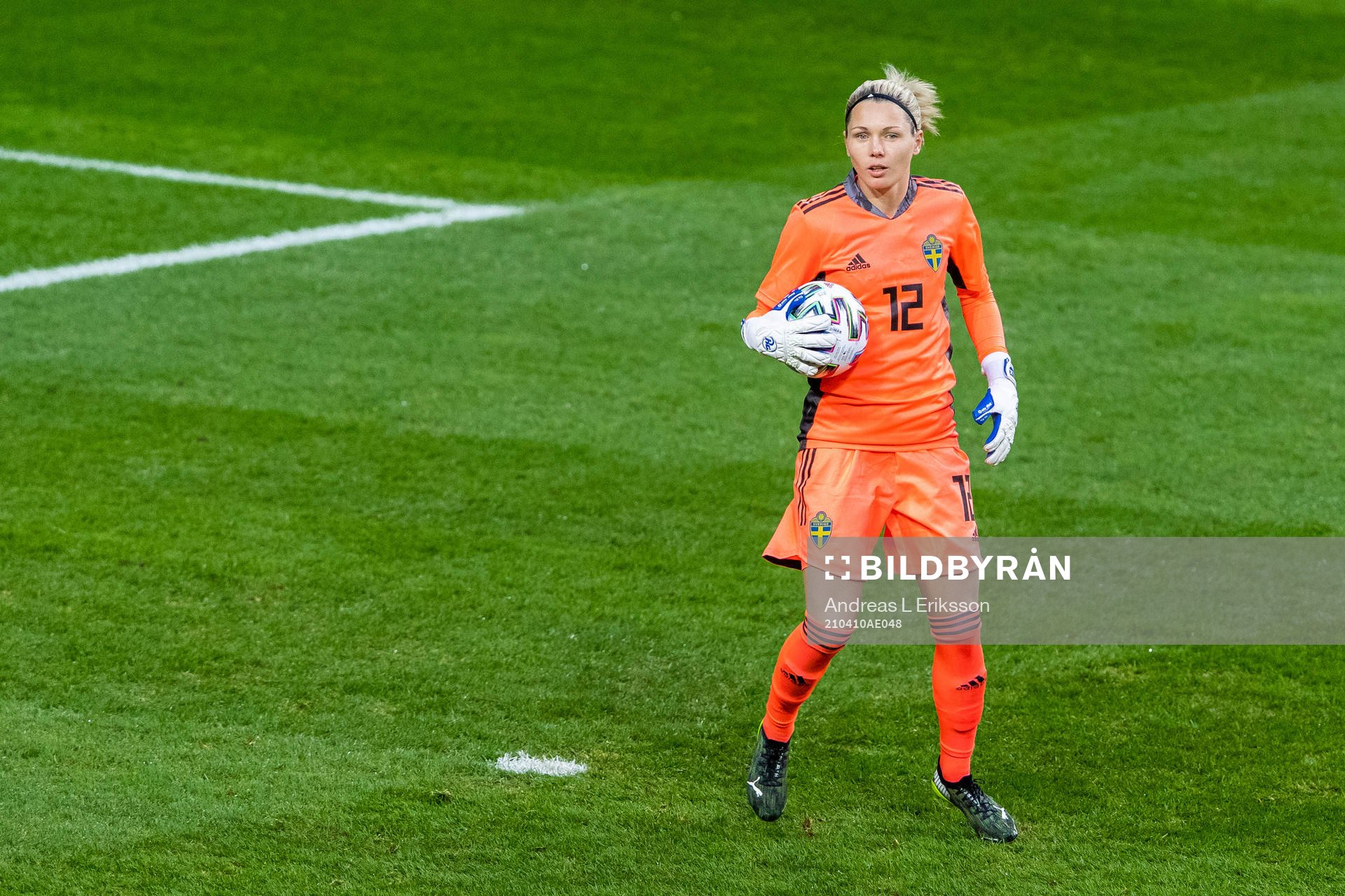 Goalkeeper Jennifer Falk of Sweden