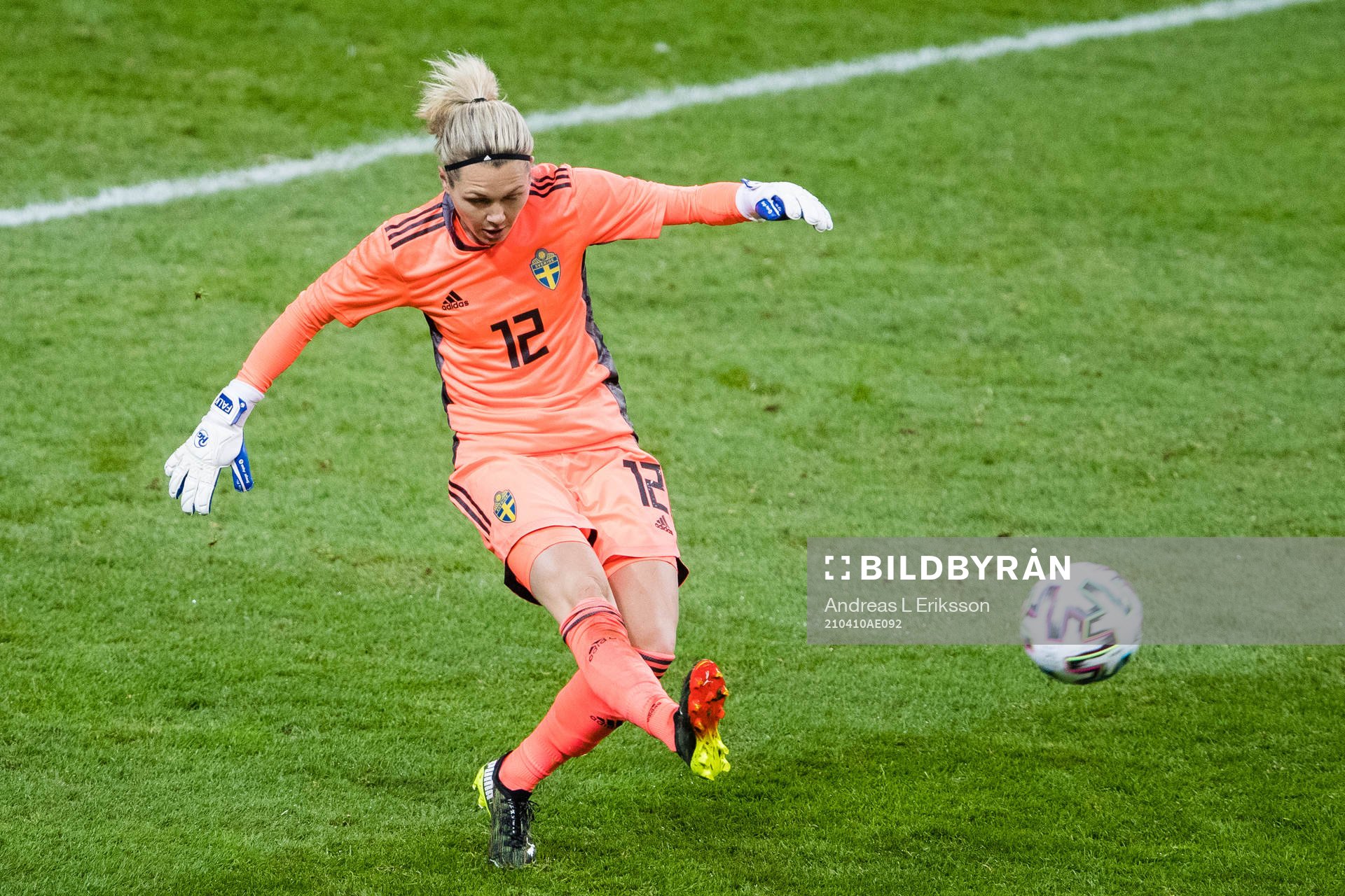 Goalkeeper Jennifer Falk of Sweden
