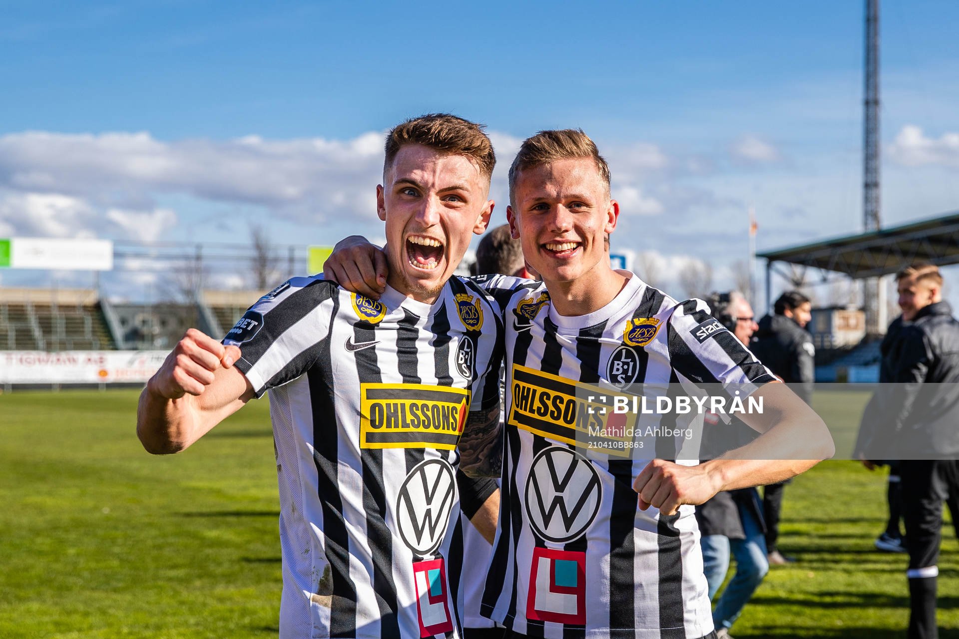 Landskronas Hampus Ferhm och Oscar Petersson jublar