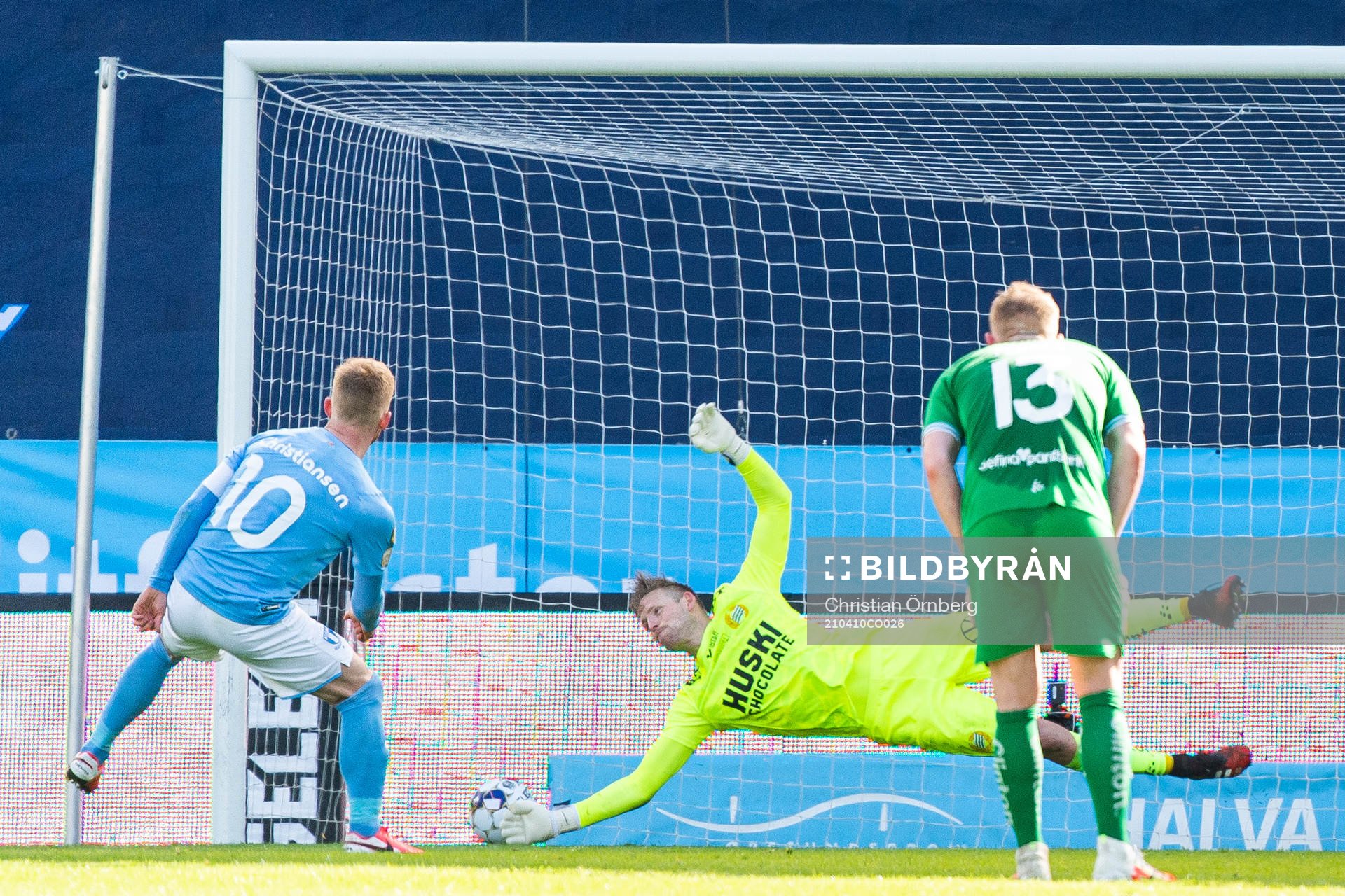 Malmö FFs Anders Christiansen gör 1-1 på Hammarbys