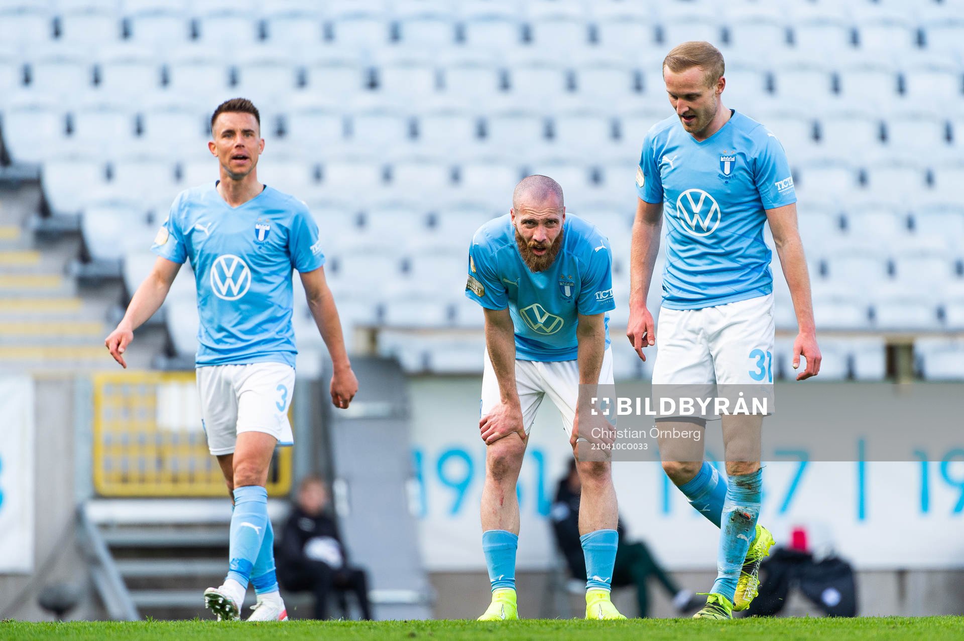Malmö FFs Jonas Knudsen, Jo Inge Berget och Franz Brorsson