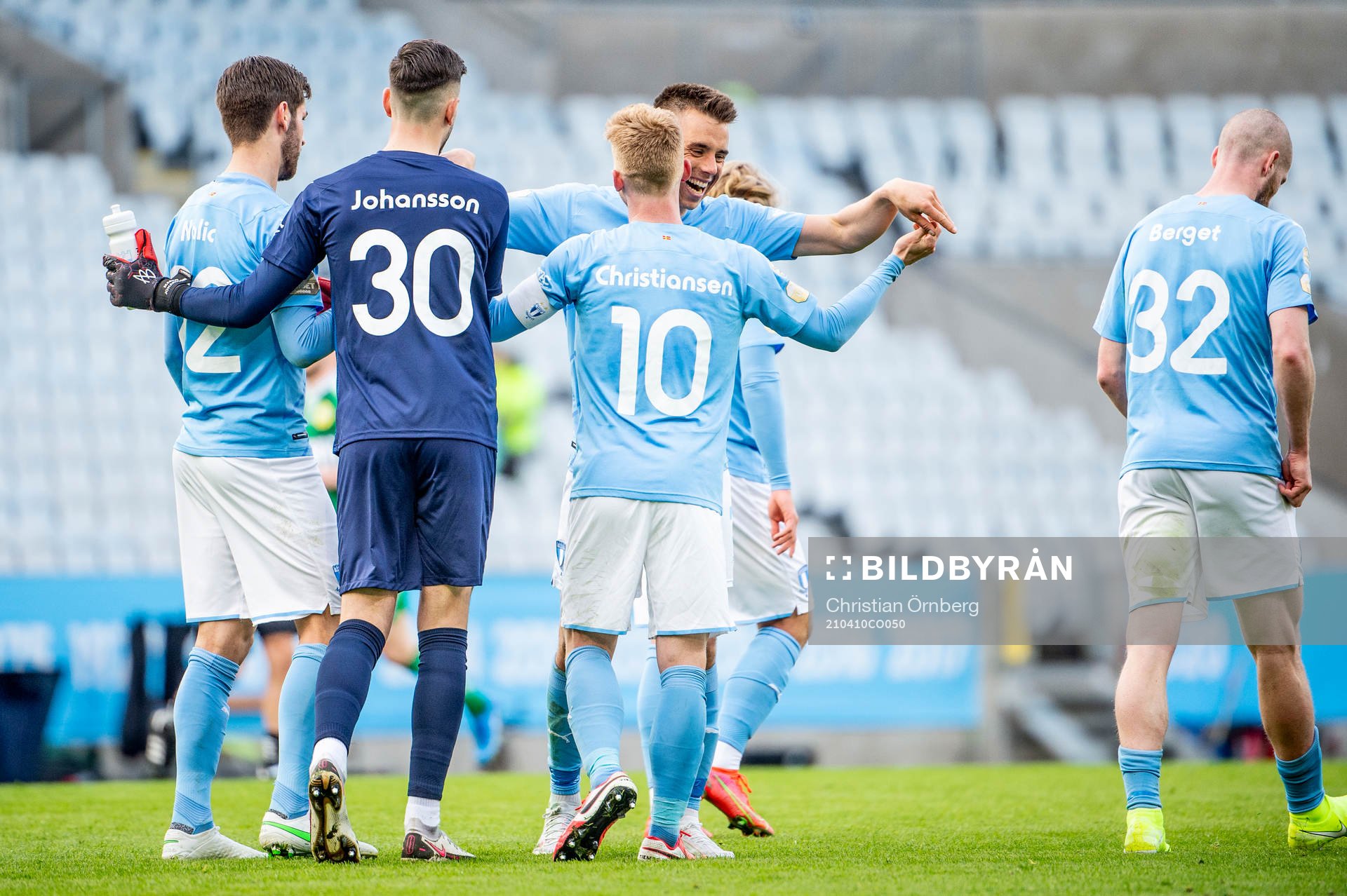 Malmö FFs Jonas Knudsen och Anders Christiansen jublar med