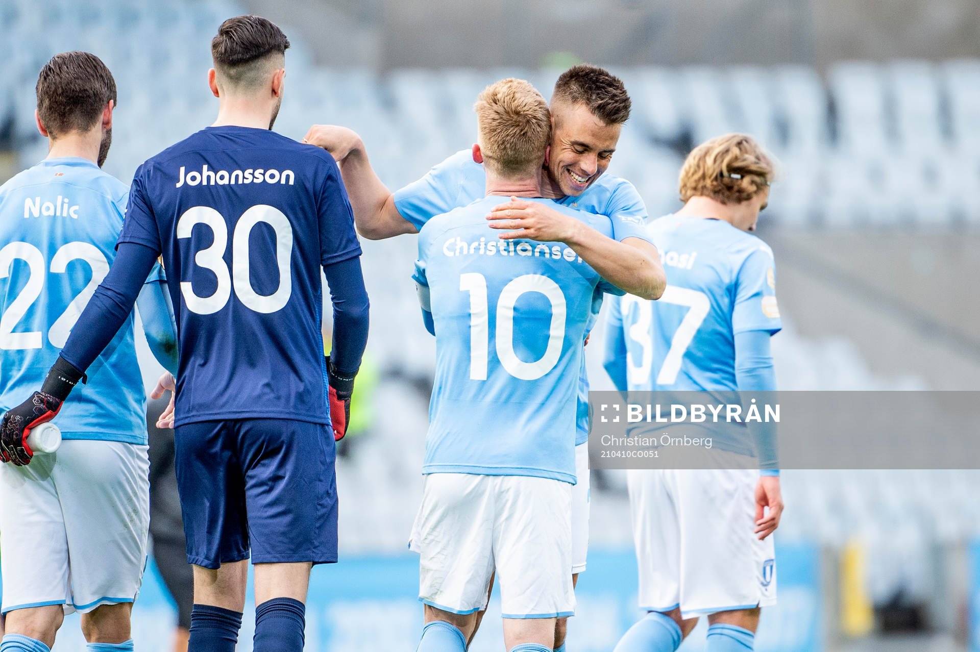 Malmö FFs Jonas Knudsen och Anders Christiansen jublar med
