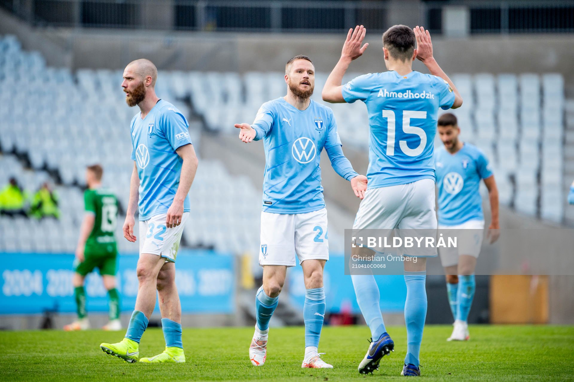 Malmö FFs Jo Inge Berget, Lasse Nielsen och Anel