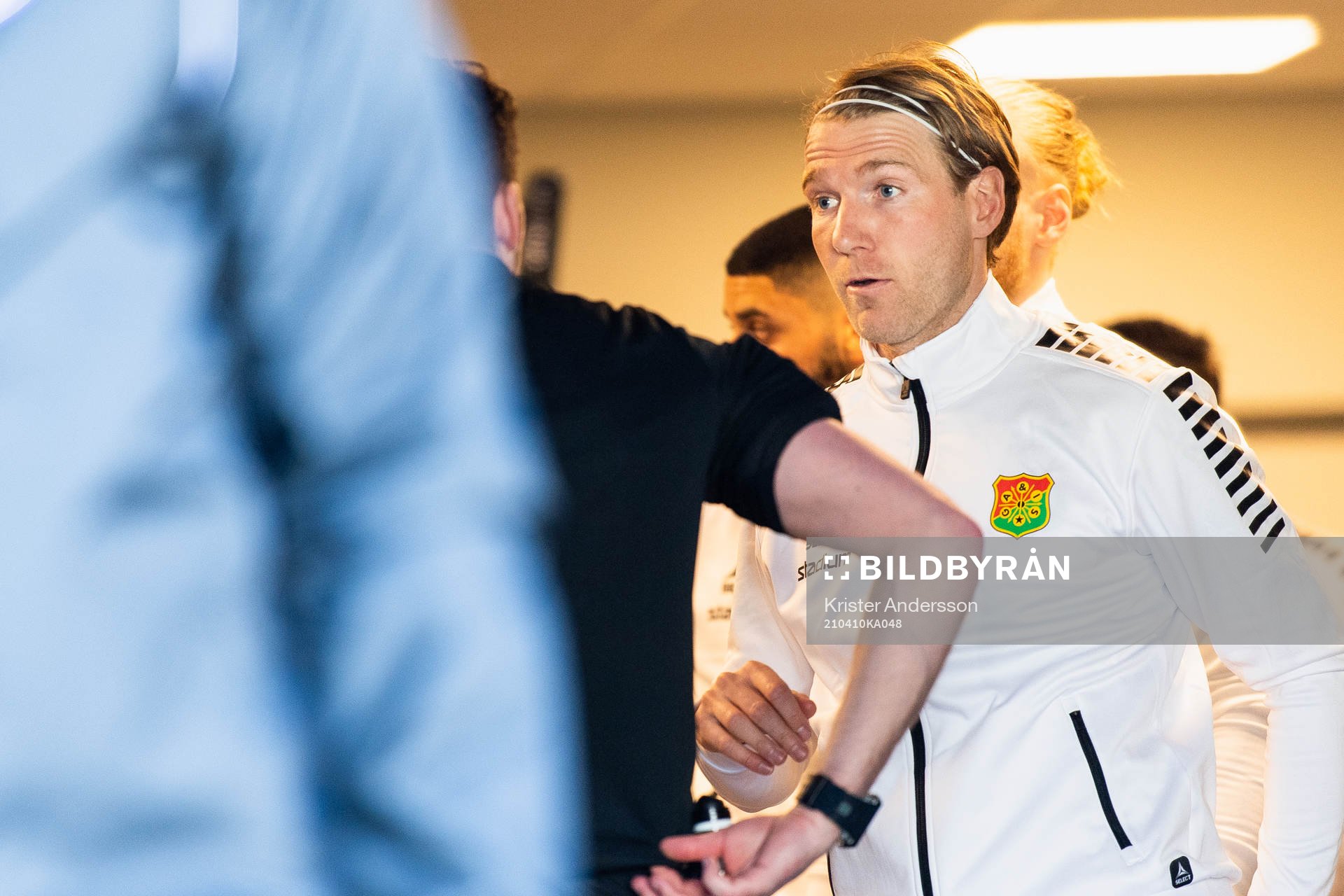 GAIS August Wängberg före fotbollsmatchen i Superettan