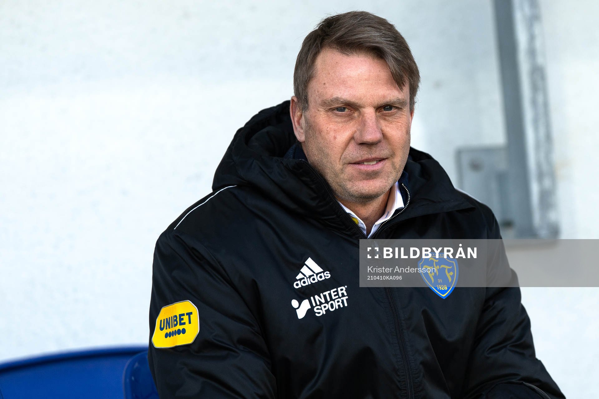 Falkenbergs tränare Hans Eklund före fotbollsmatchen i