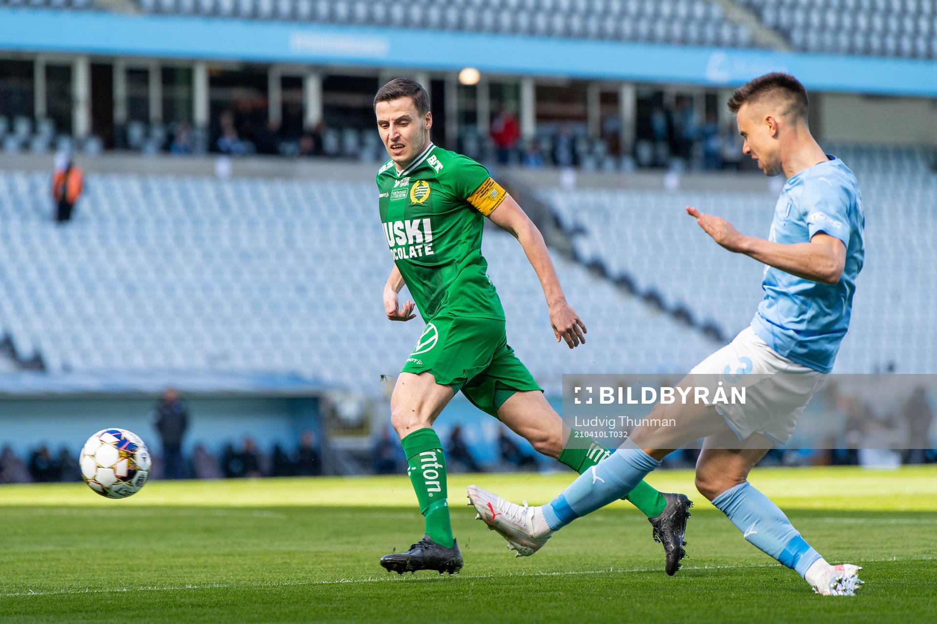 Hammarbys Jeppe Andersen och Malmö FFs Jonas Knudsen