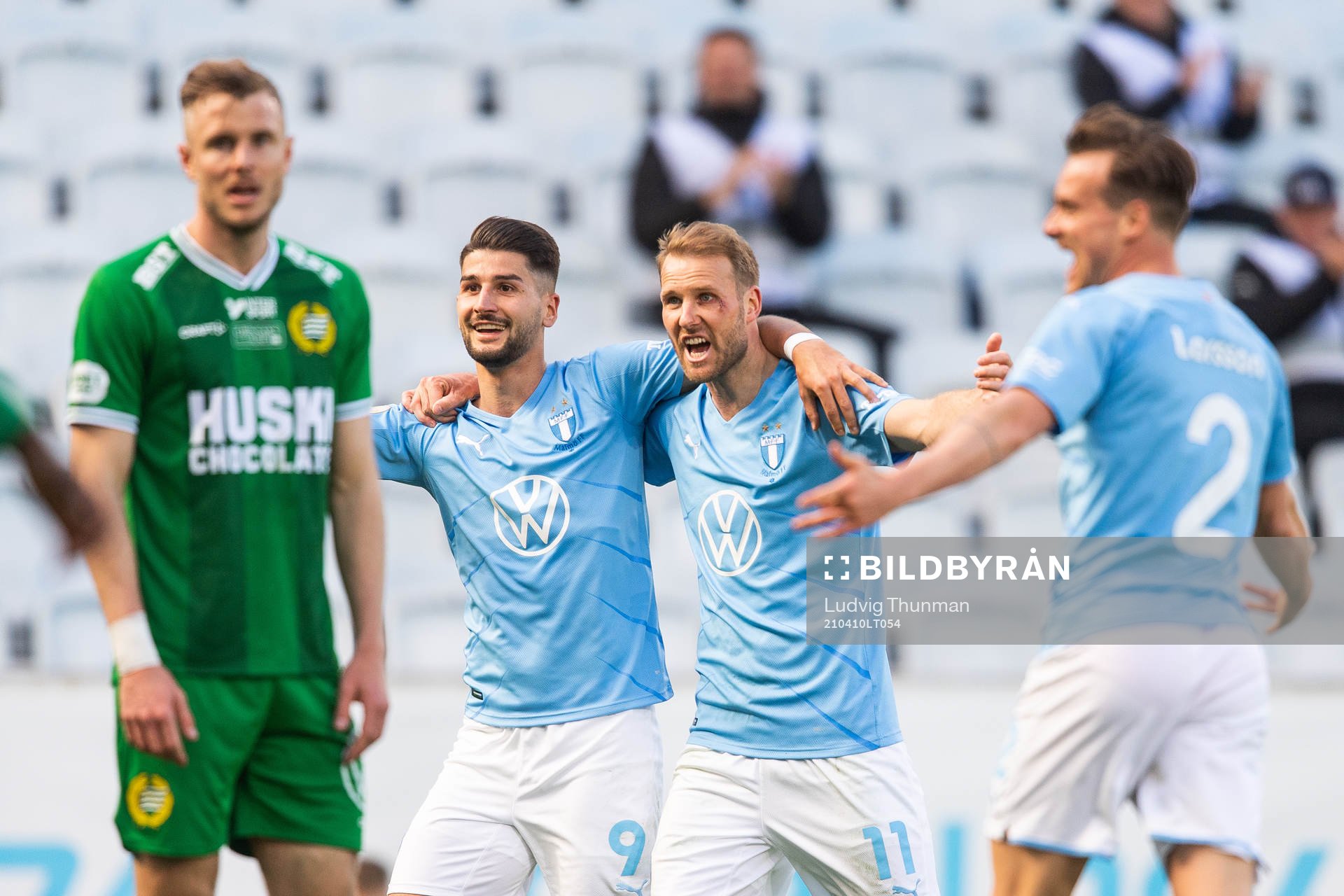 Malmö FFsAntonio Colak och Ola Toivonen jublar