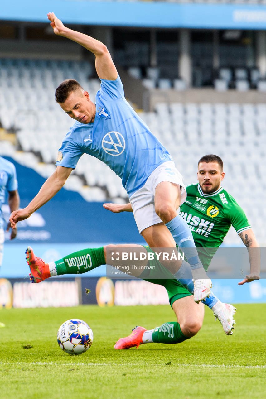 Malmö FFs Jonas Knudsen och Hammarbys Vladimir Rodic