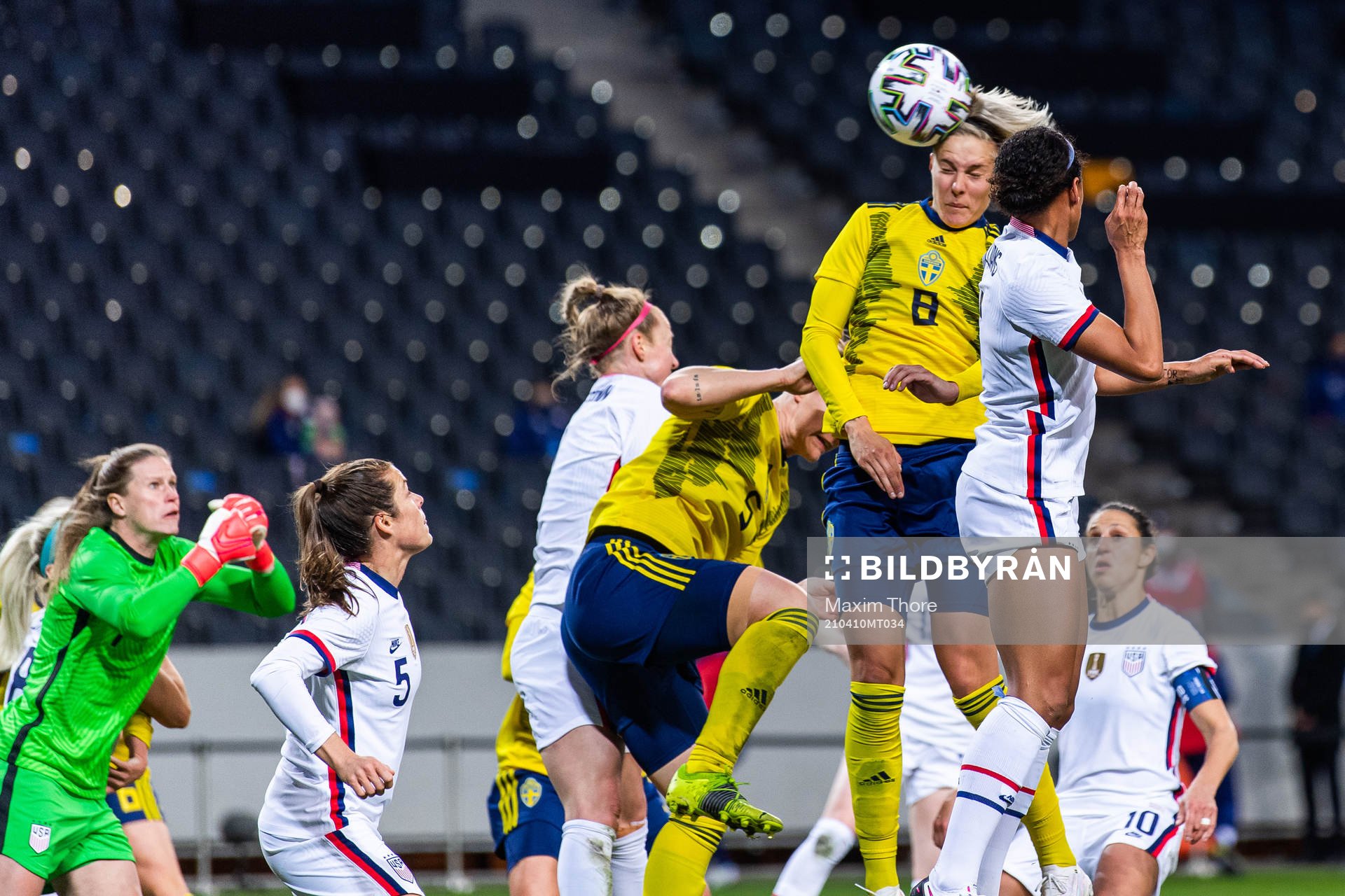 Lina Hurtig of Sweden scores 1-0