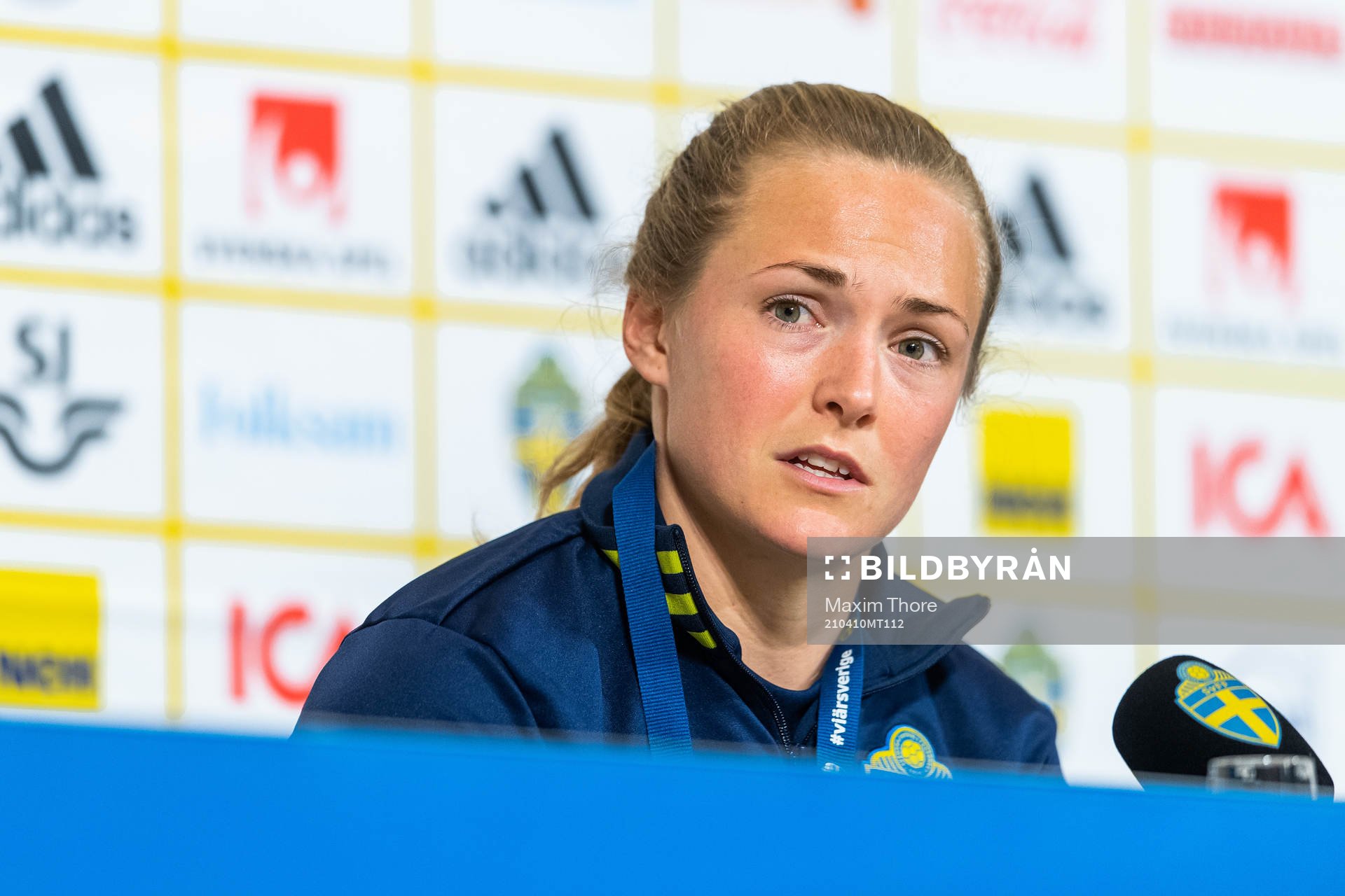Magdalena Eriksson of Sweden at the press conference