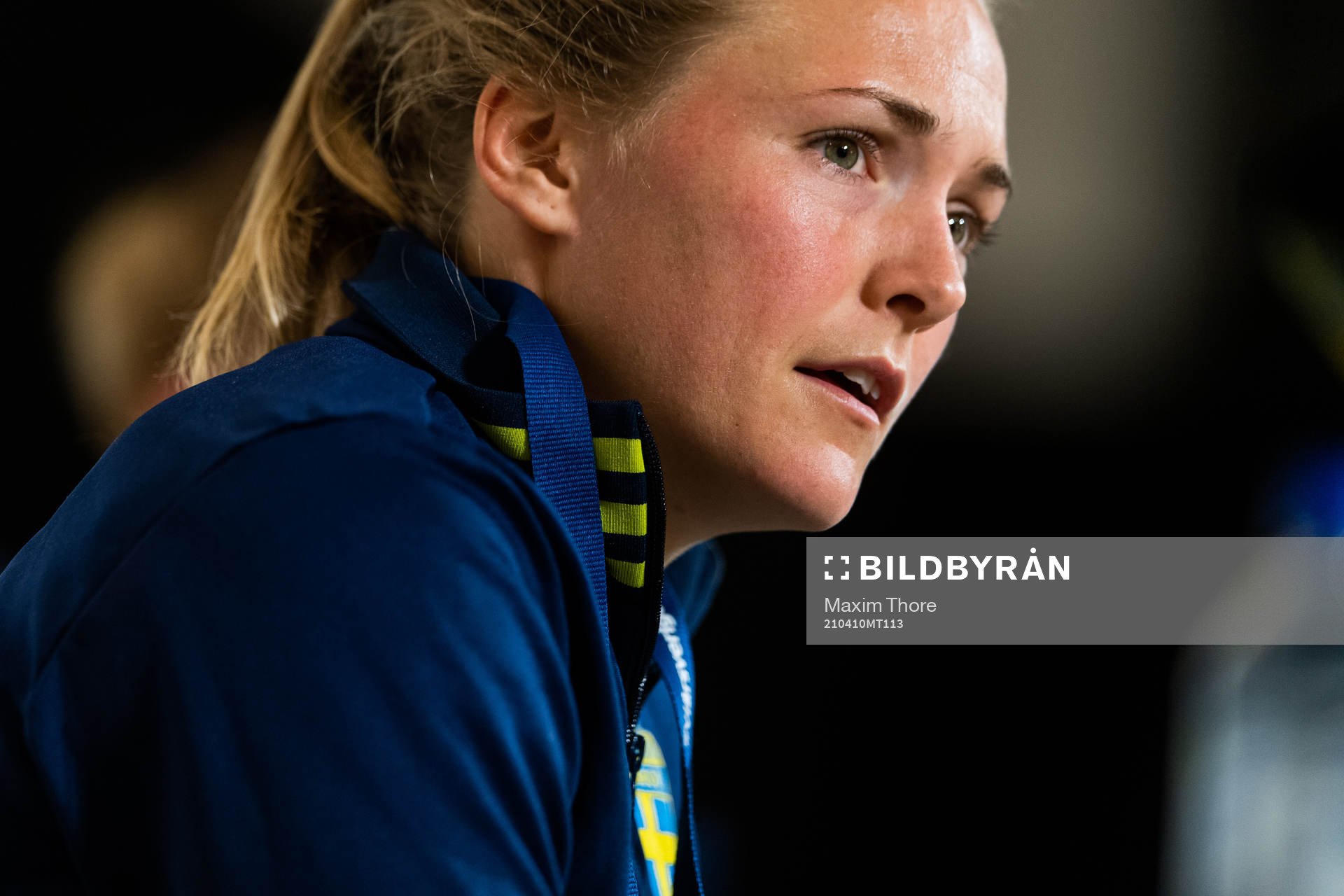 Magdalena Eriksson of Sweden at the press conference